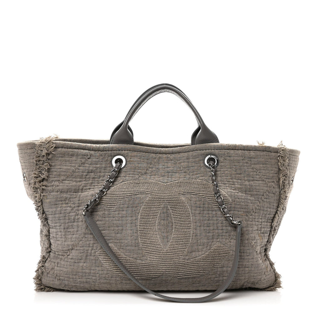 Canvas Large Double Face Shopping Tote Grey