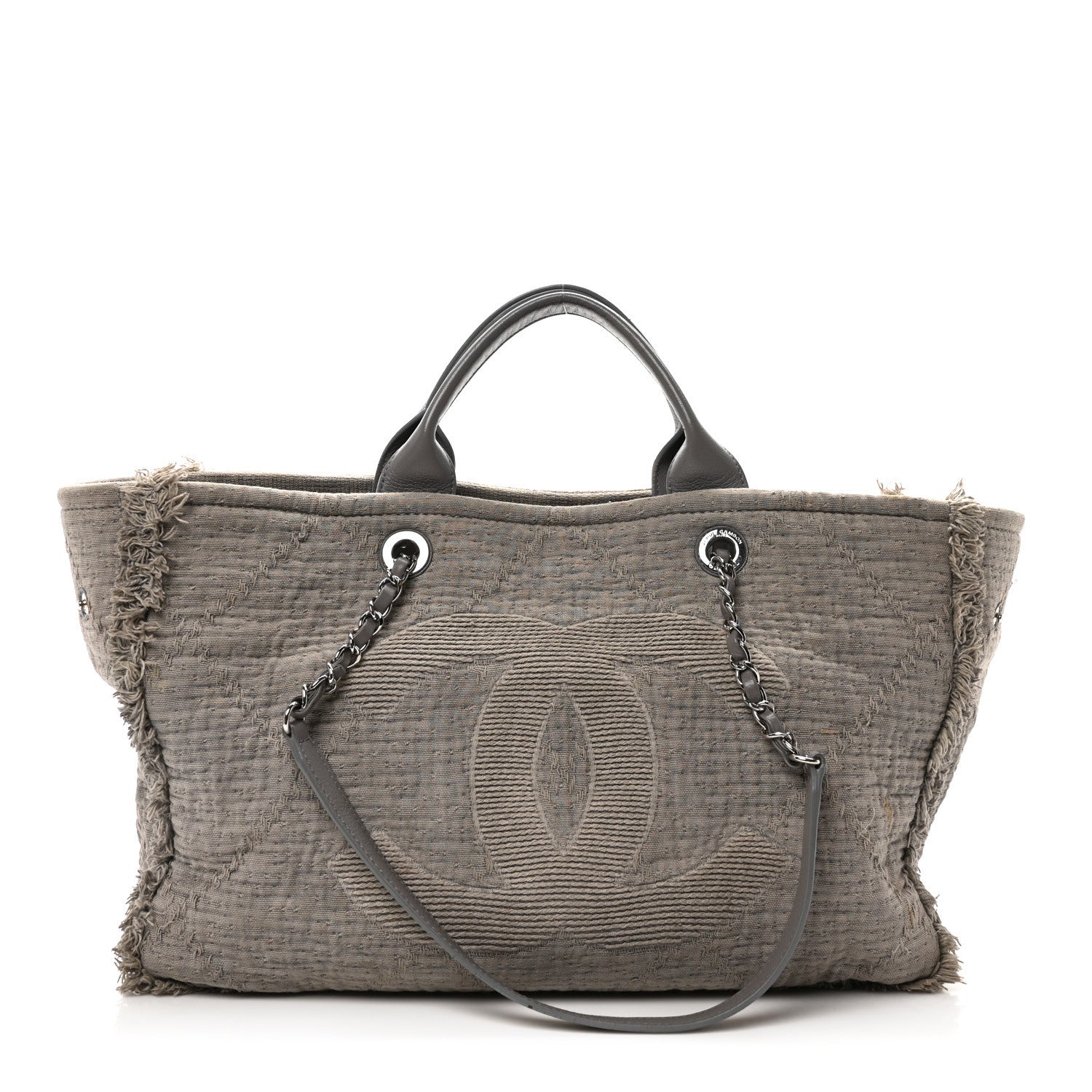 Canvas Large Double Face Shopping Tote Grey