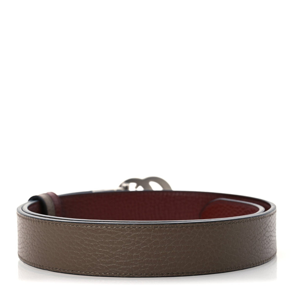 Calfskin Double G Reversible 37mm Belt 85 34 Vintage Bordeaux and Cocoa