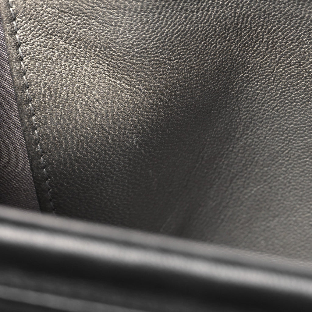 Lambskin Camellia Embossed Wallet On Chain WOC Black