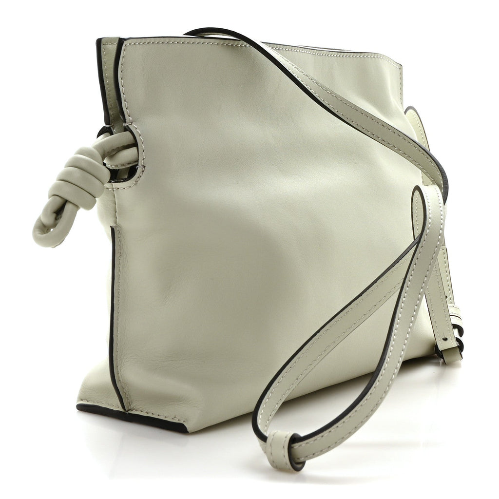 Calfskin Flamenco Knot Clutch Light Celadon