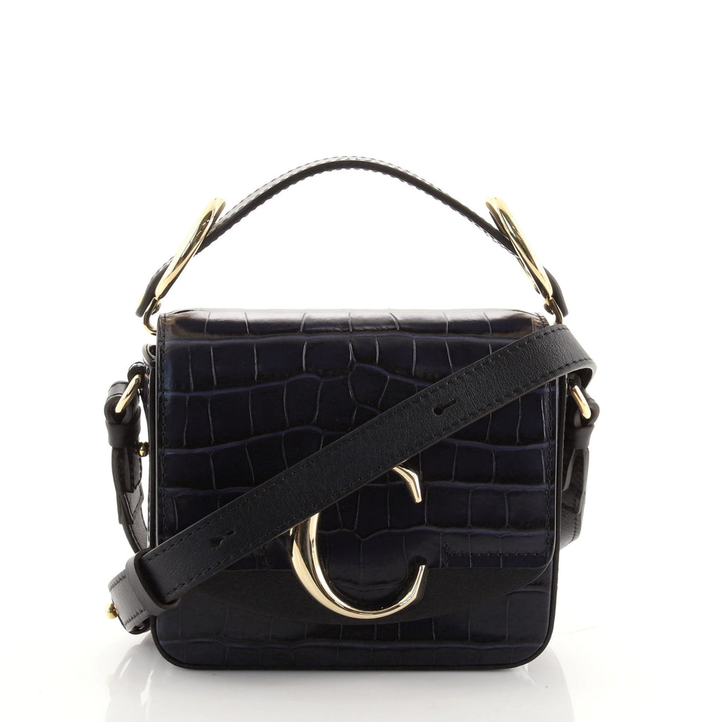 C Crossbody Crocodile Embossed Leather Mini