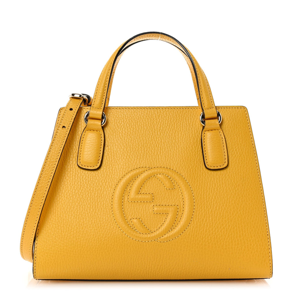 Dollar Calfskin Medium Soho Top Handle Satchel Yellow
