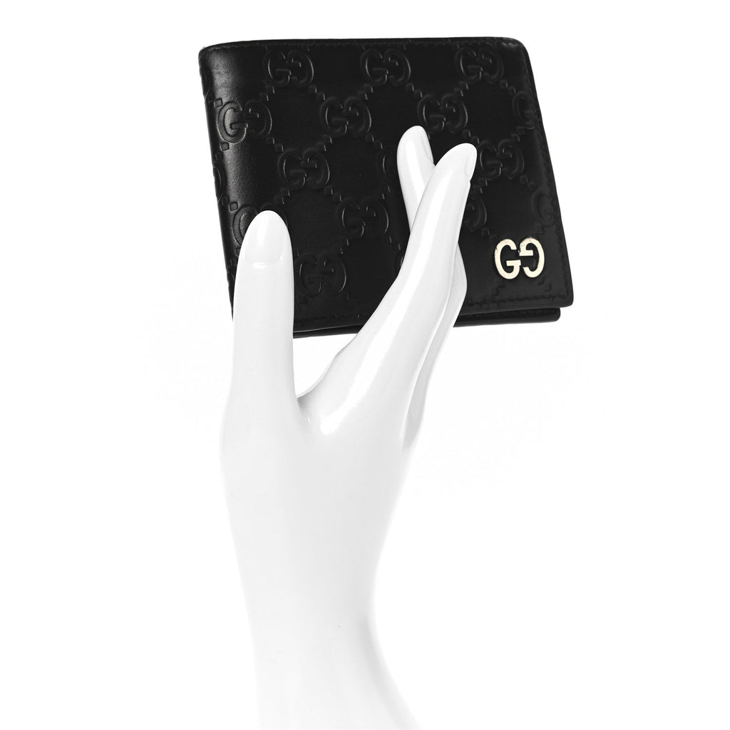 Guccissima Signature Dorian Bi-Fold Wallet Black