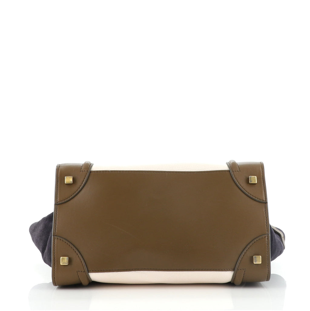 Tricolor Luggage Bag Leather Mini