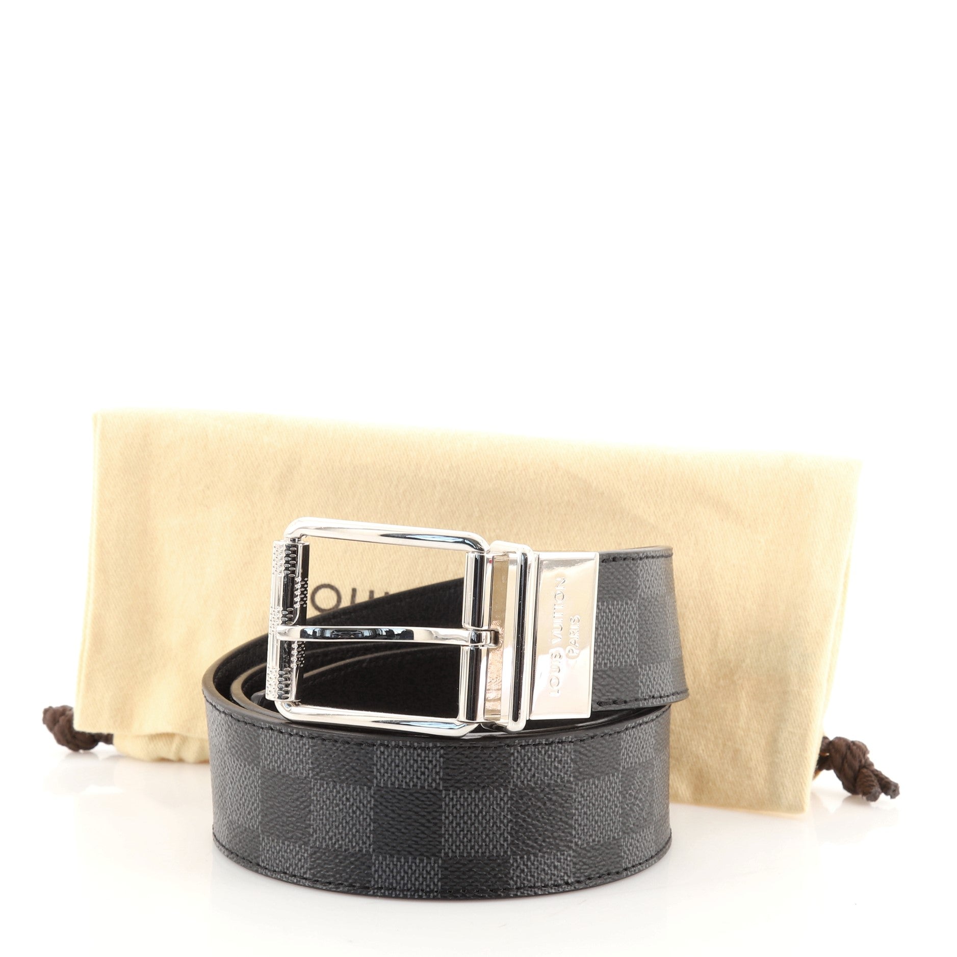Reversible Belt Damier Graphite Medium 85