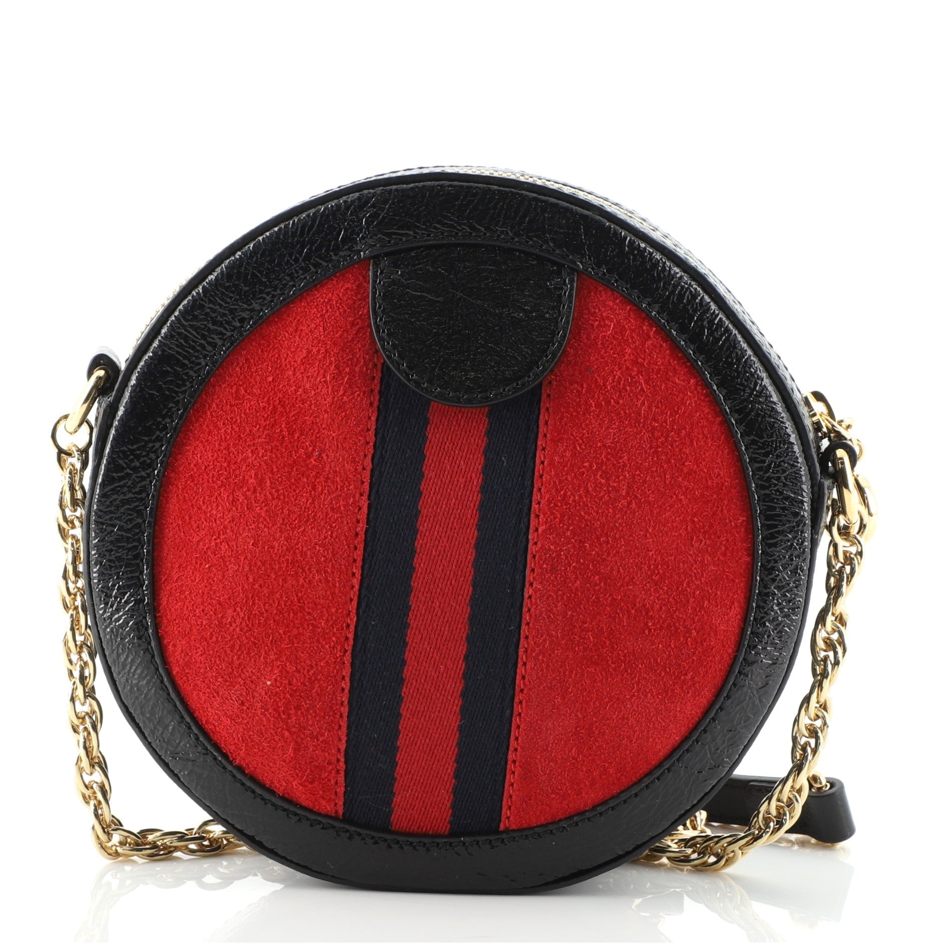 Ophidia Round Shoulder Bag Suede Mini