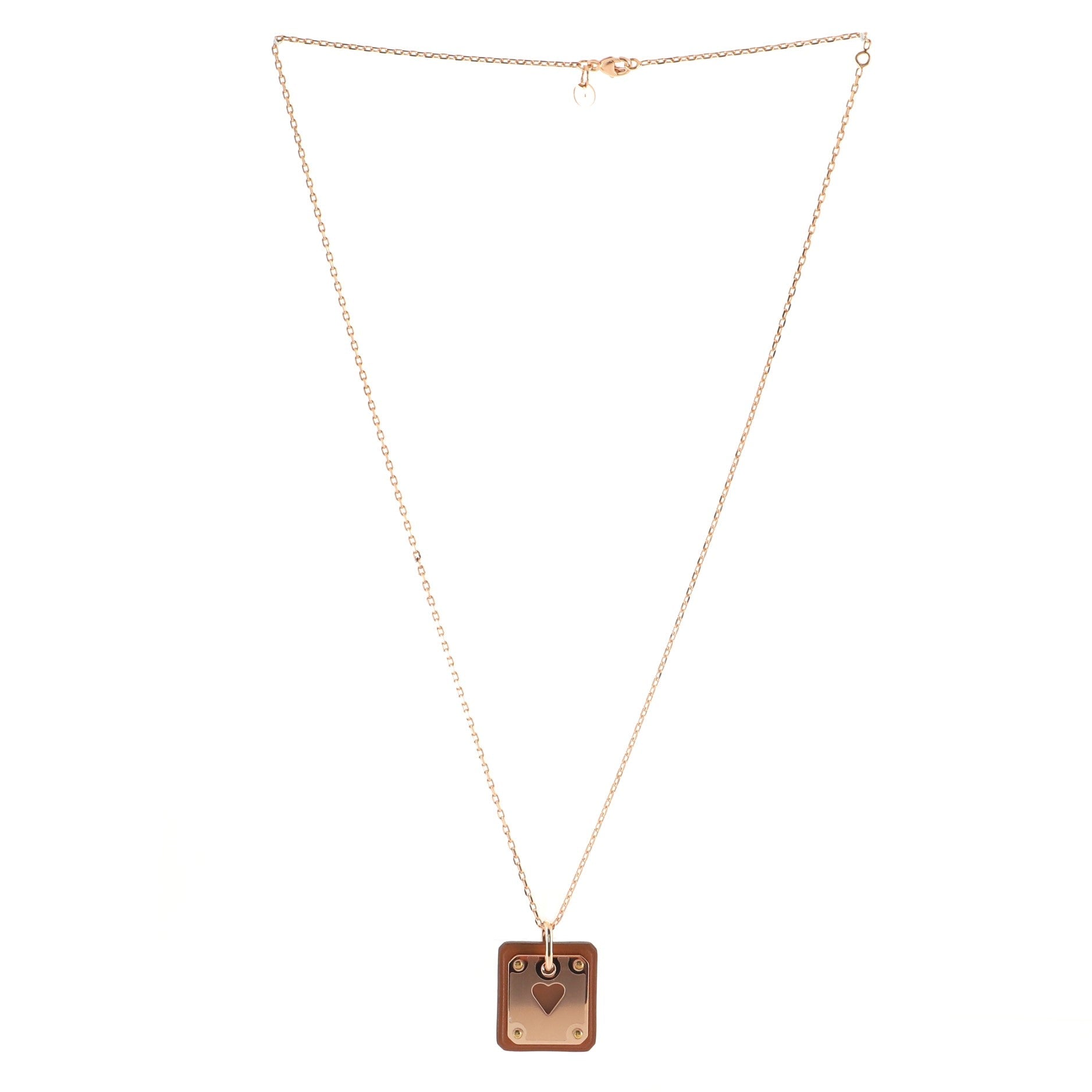 As de Coeur Pendant Necklace Metal and Leather Small