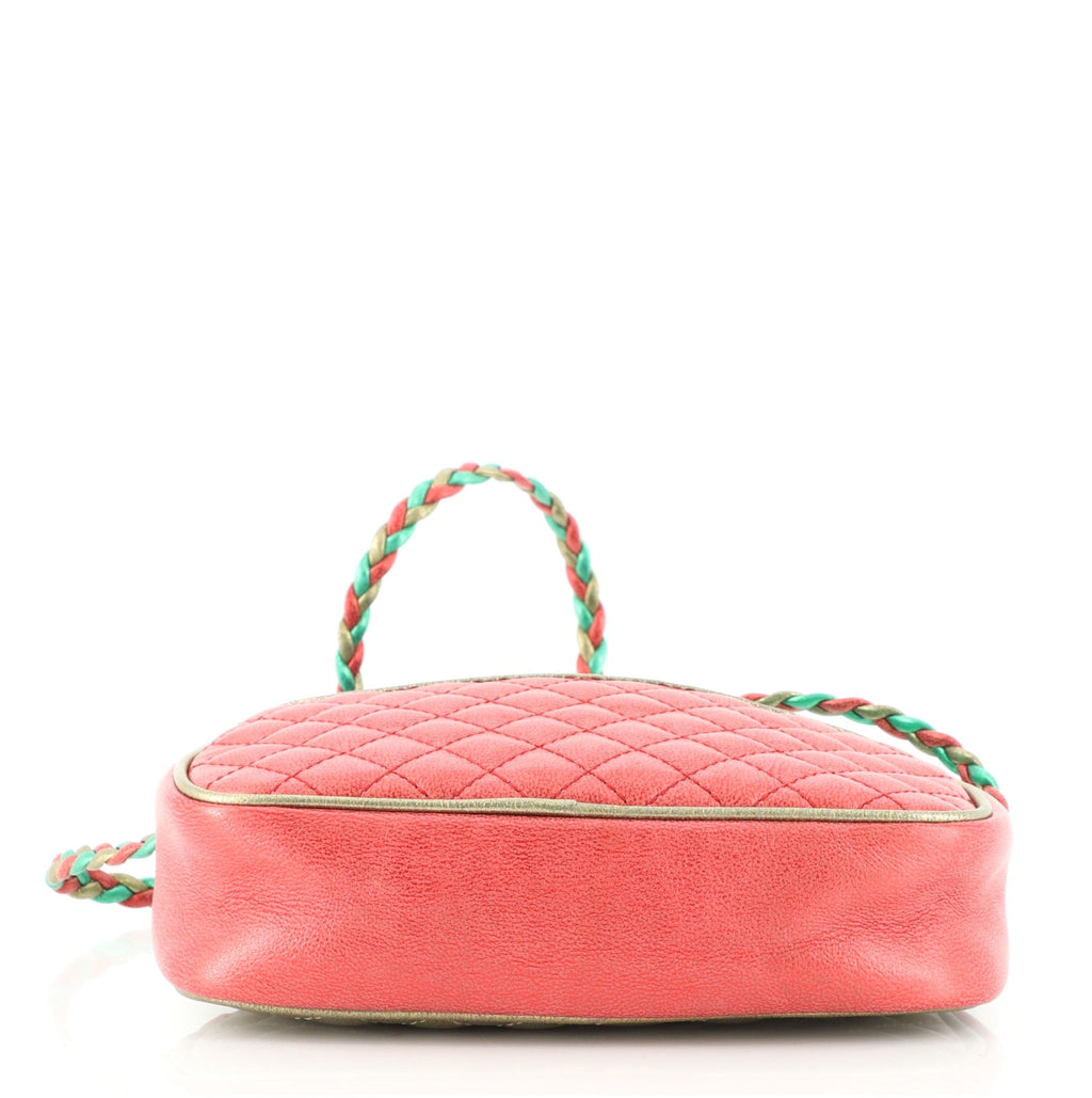 Trapuntata Camera Shoulder Bag Quilted Laminated Leather Mini