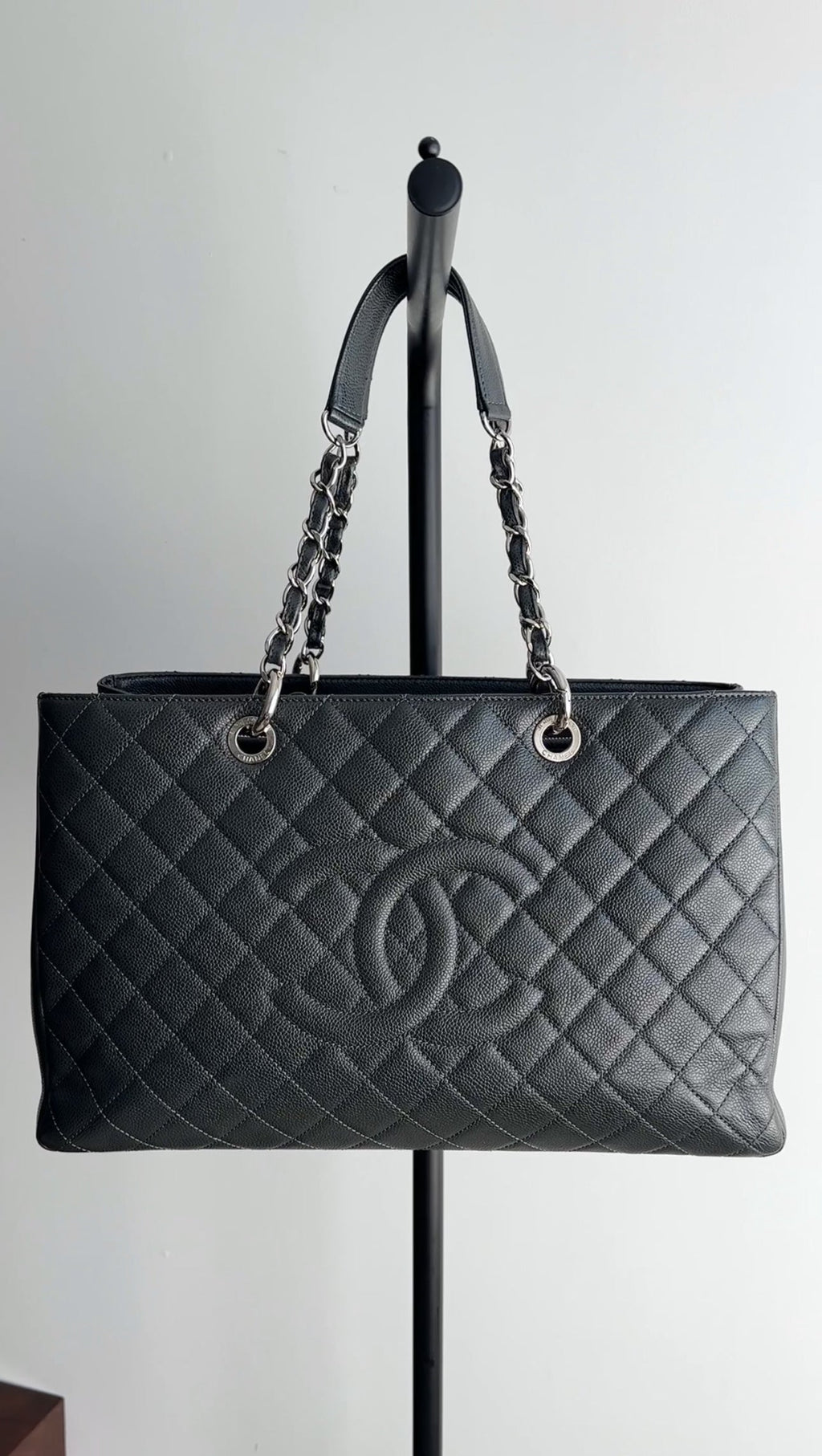 Chanel XL Black Caviar Leather Large GST Grand Shopping Tote Bag SHW