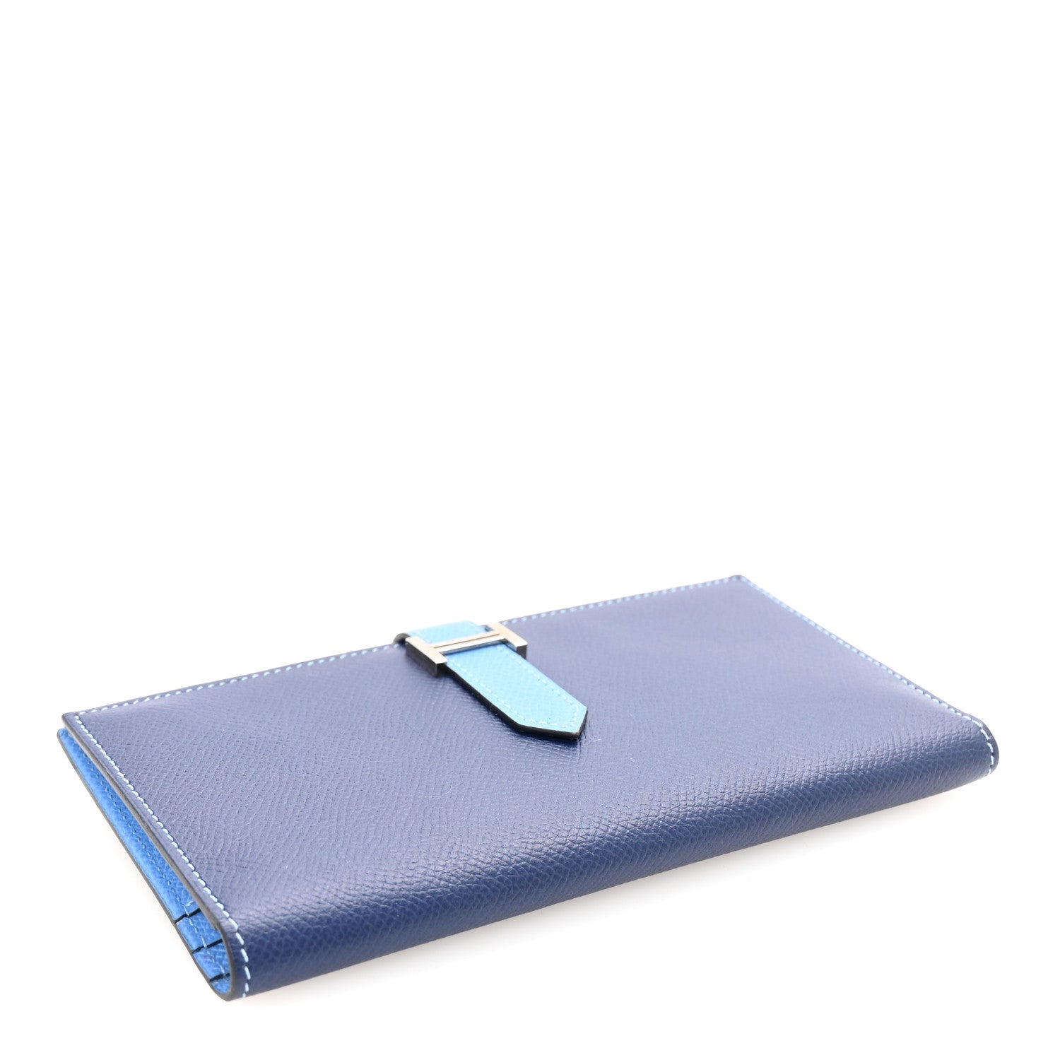 Epsom Bicolor Bearn Gusset Wallet Bleu Saphir Bleu Paradis