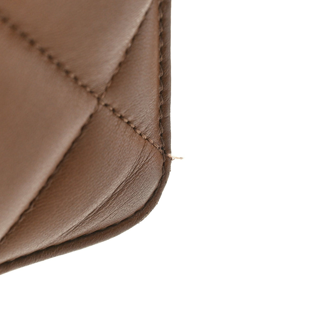 Lambskin Quilted Medium Diamond CC Flap Brown