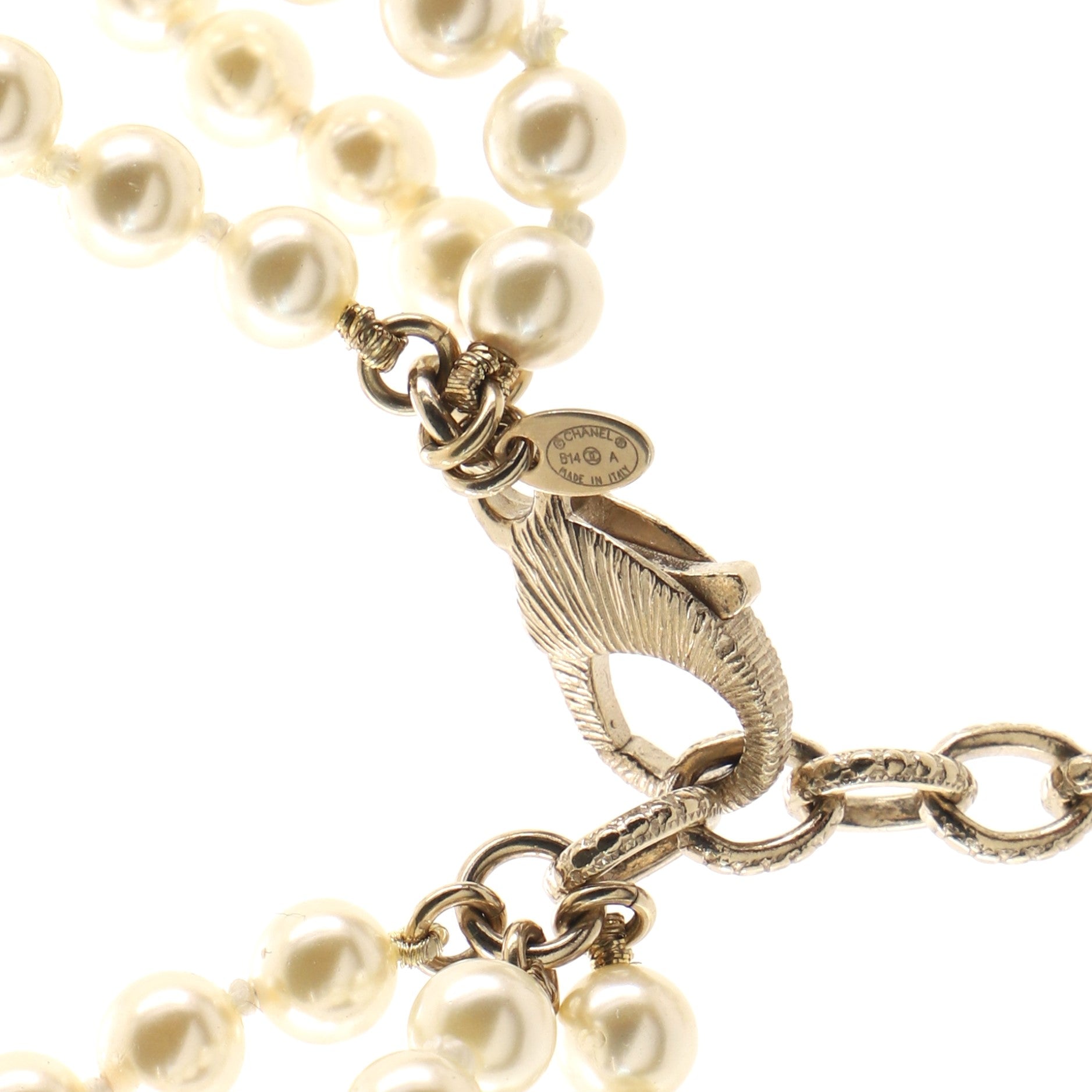 CC Multi Strand Graduated Lavalier Necklace Faux Pearls
