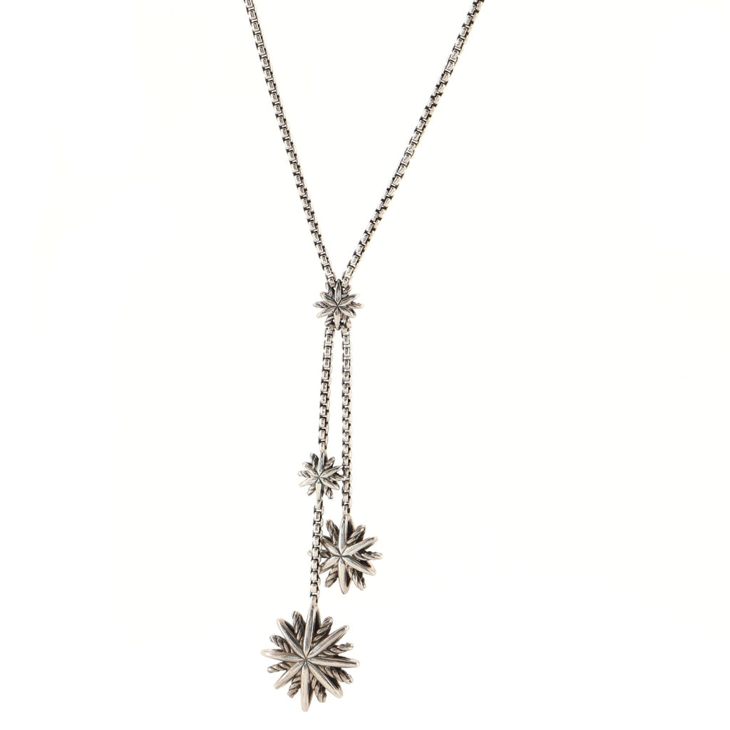 Starburst Y-Necklace Sterling Silver with Diamonds