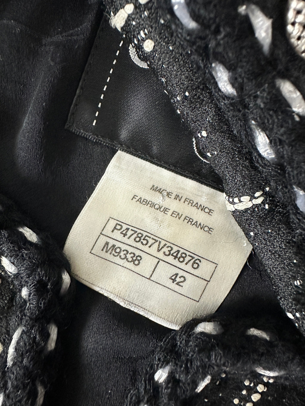 Chanel 14P Black and White Grid Jacket with Buttons - FR42