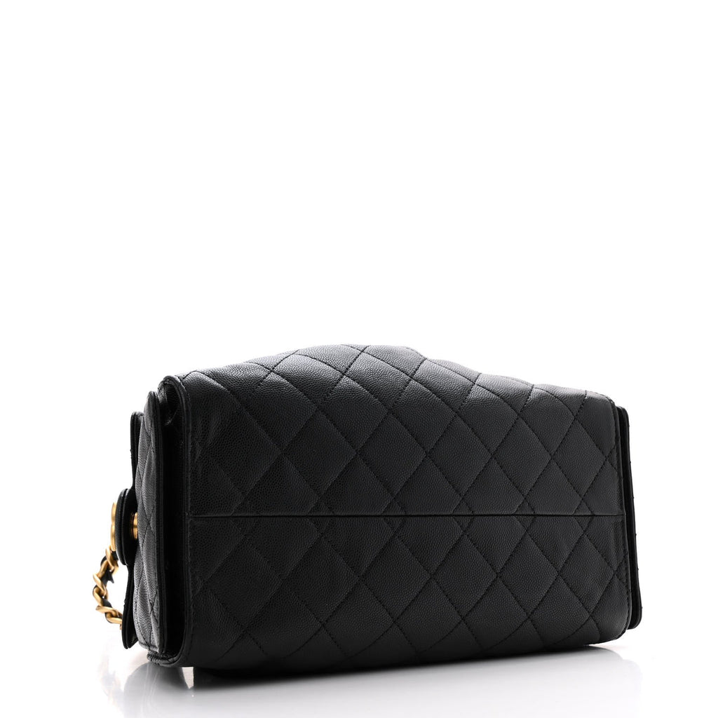 Caviar Quilted Small Chanel 25 Handbag Black
