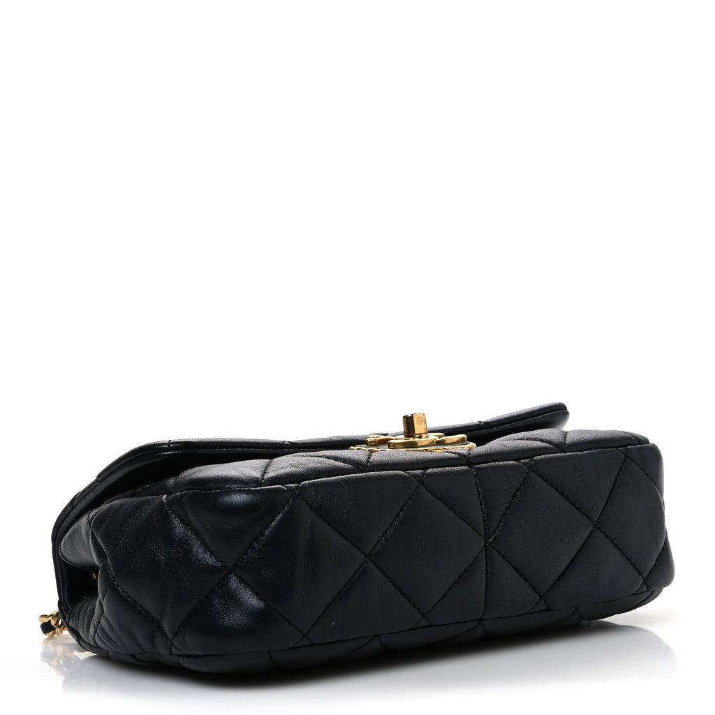 Lambskin Quilted Mini Flap Black