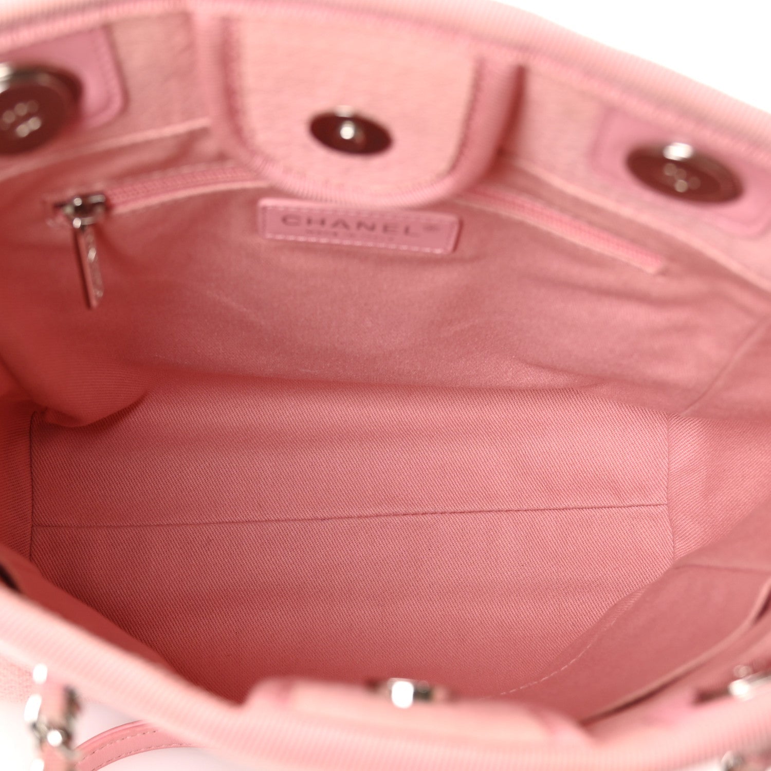 Mixed Fibers Calfskin Mini Deauville Tote Rose Pink