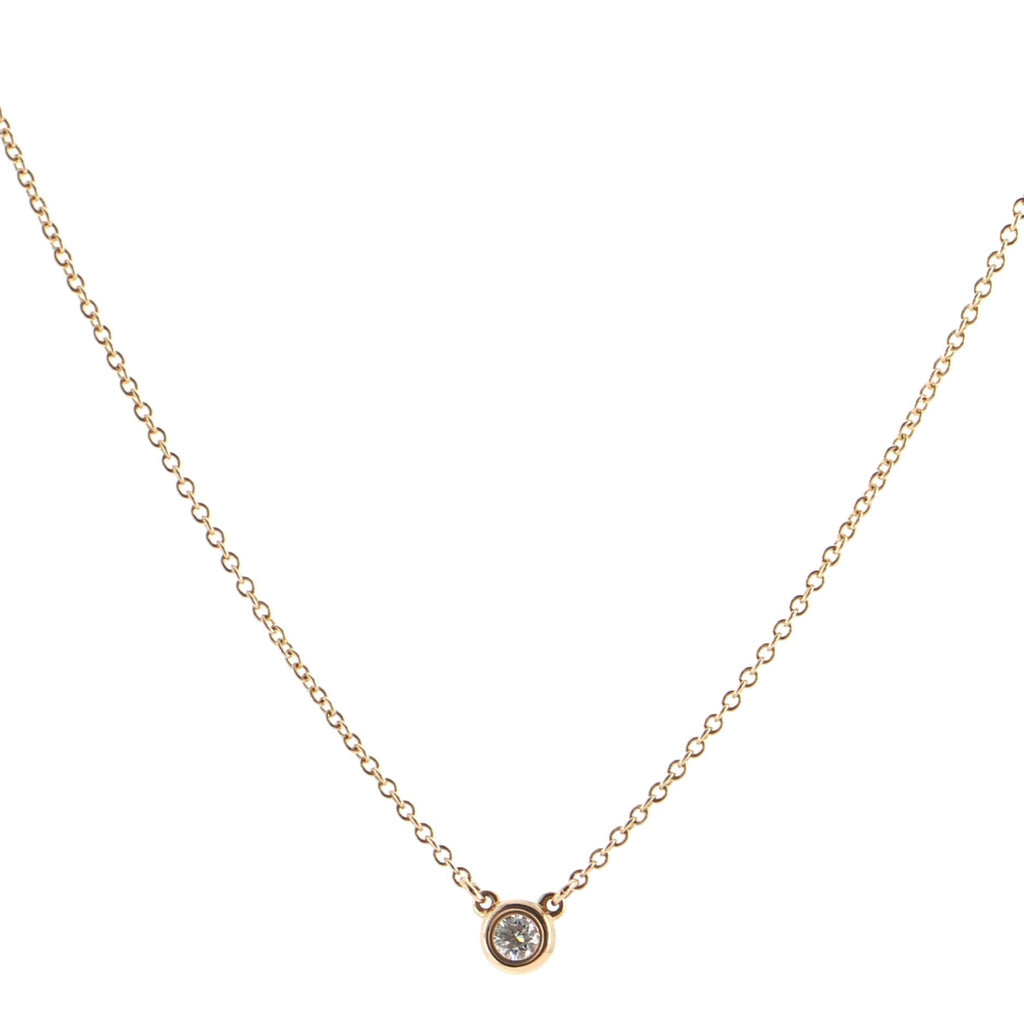 Elsa Peretti Diamonds By The Yard Pendant Necklace 18K Rose Gold with Diamond .07CT
