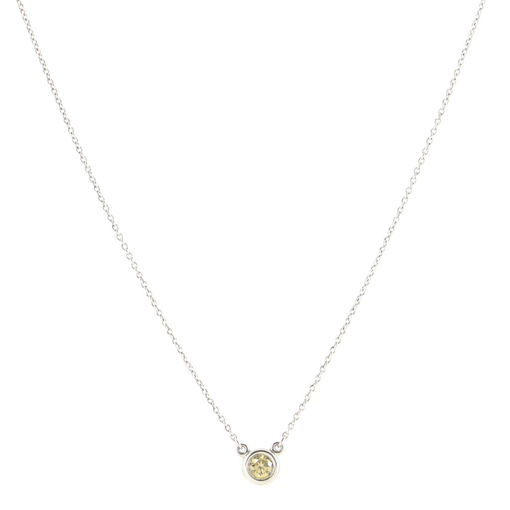 Elsa Peretti Diamonds By The Yard Pendant Necklace Platinum with Yellow Diamond 0.16CT