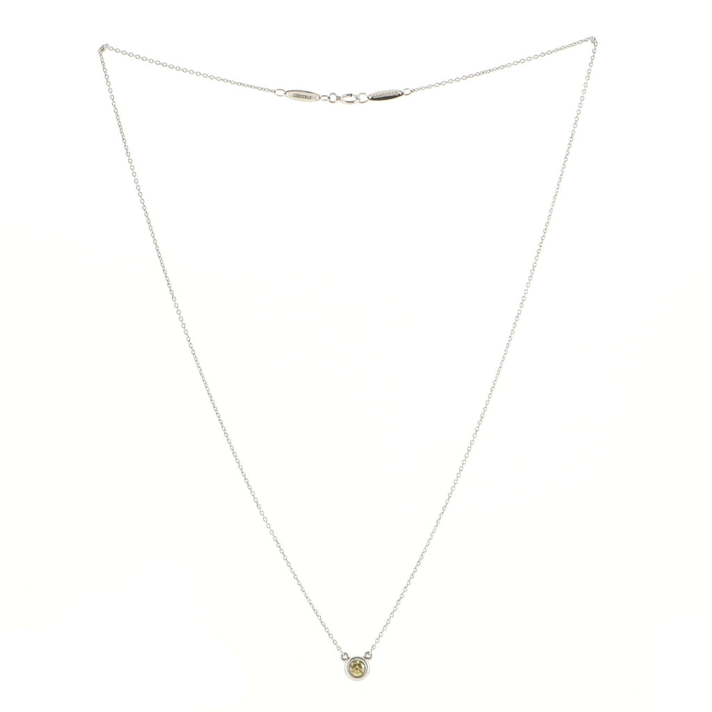 Elsa Peretti Diamonds By The Yard Pendant Necklace Platinum with Yellow Diamond 0.16CT