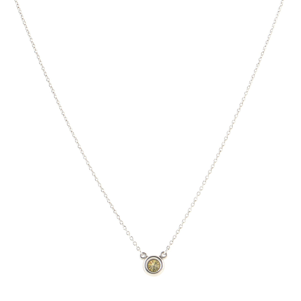 Elsa Peretti Diamonds By The Yard Pendant Necklace Platinum with Yellow Diamond 0.16CT
