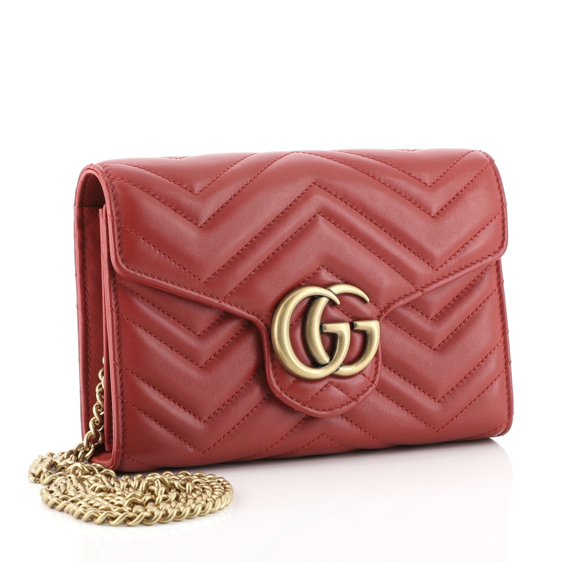 GG Marmont Chain Wallet Matelasse Leather Mini