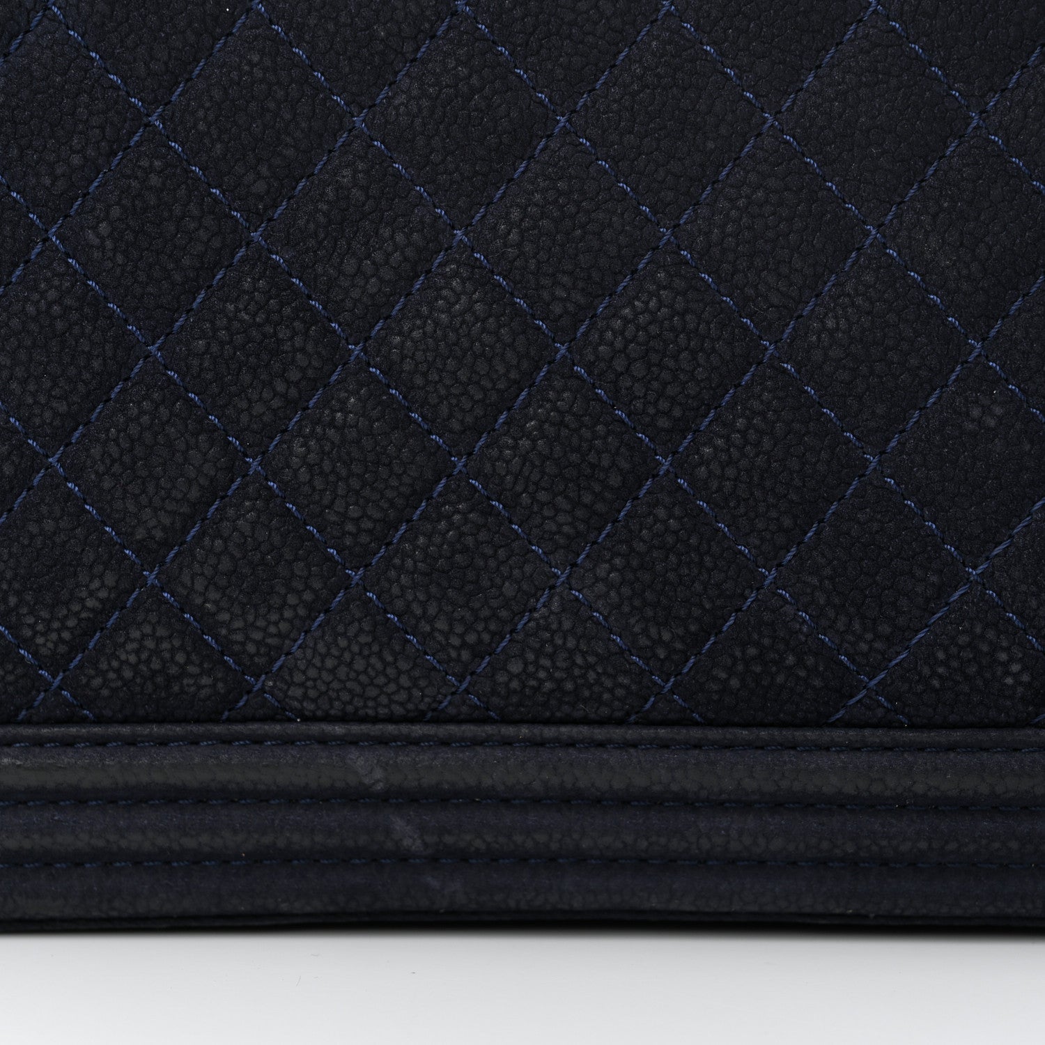 Iridescent Caviar Quilted Large Boy Flap Navy Blue