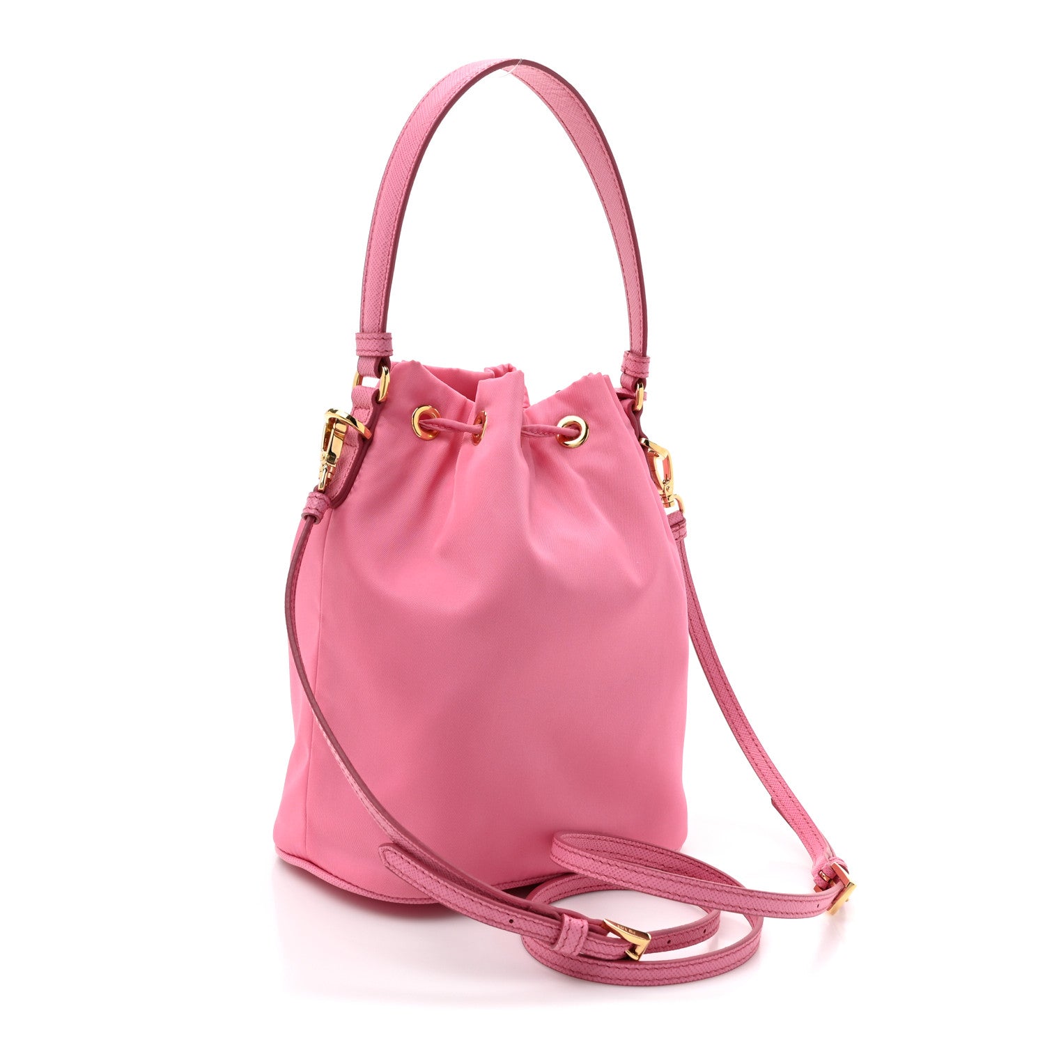 Re-Nylon Saffiano Mini Re-Edition 1978 Bucket Bag Begonia