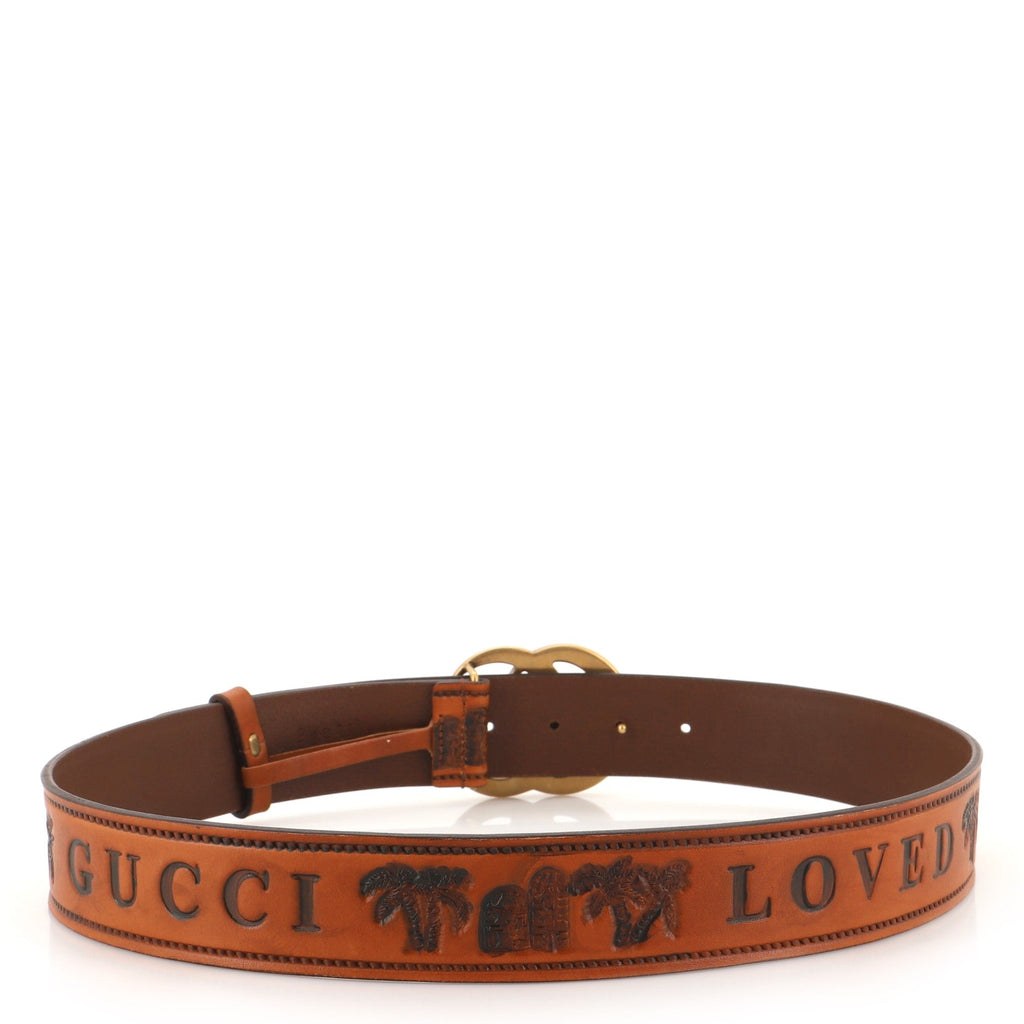 GG Marmont Loved Belt Embossed Leather Wide 90