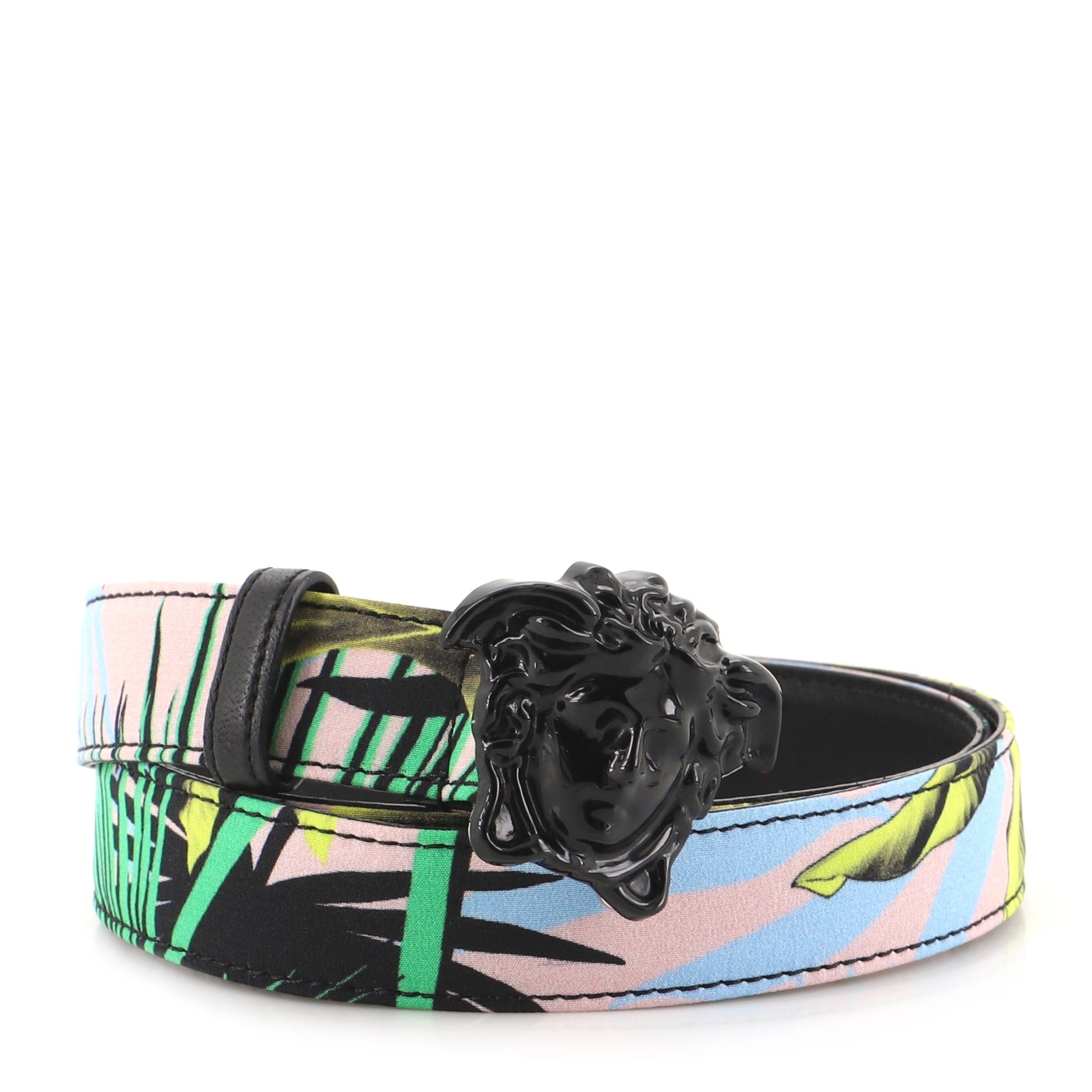 Medusa Buckle Belt Printed Silk Thin 44