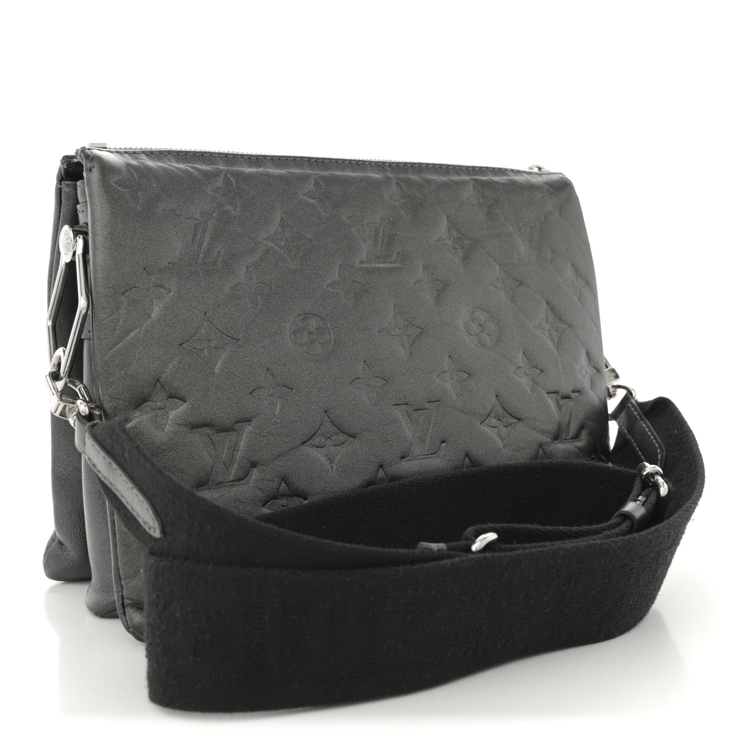 Lambskin Embossed Monogram Coussin PM Anthracite