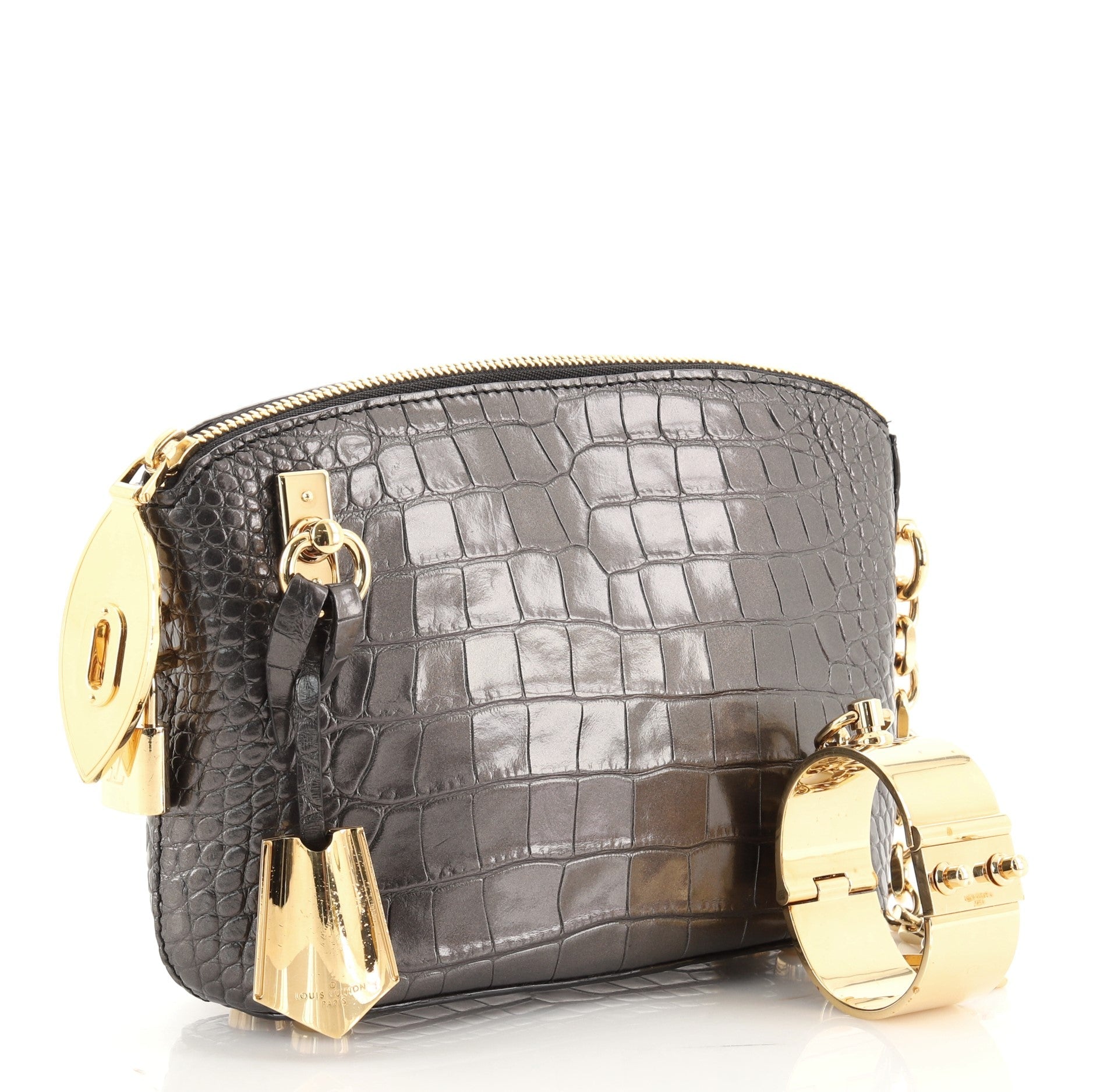 Fetish Lockit Cuff Clutch Crocodile