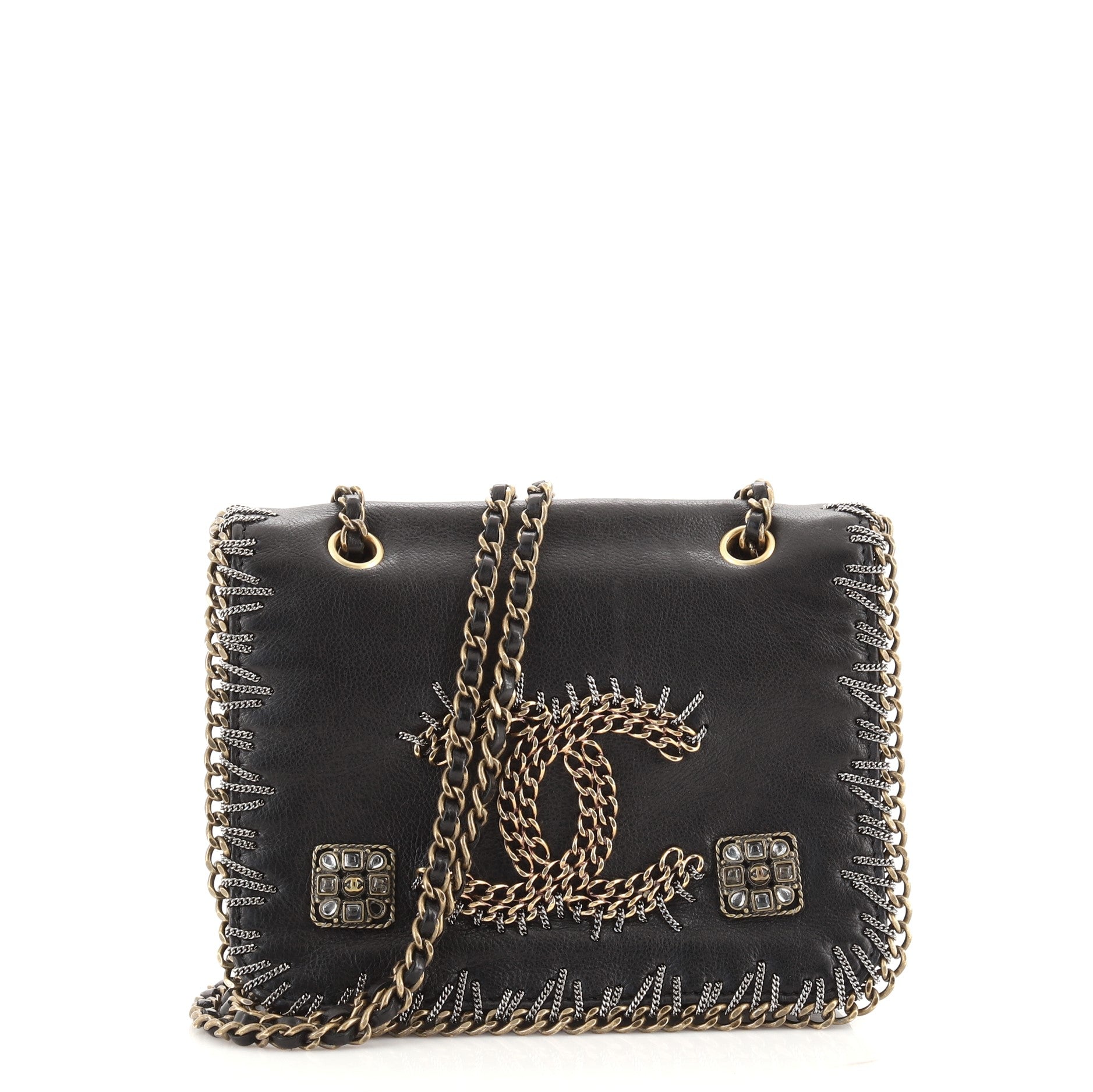 Paris-Byzance CC Flap Bag Embroidered Leather Mini