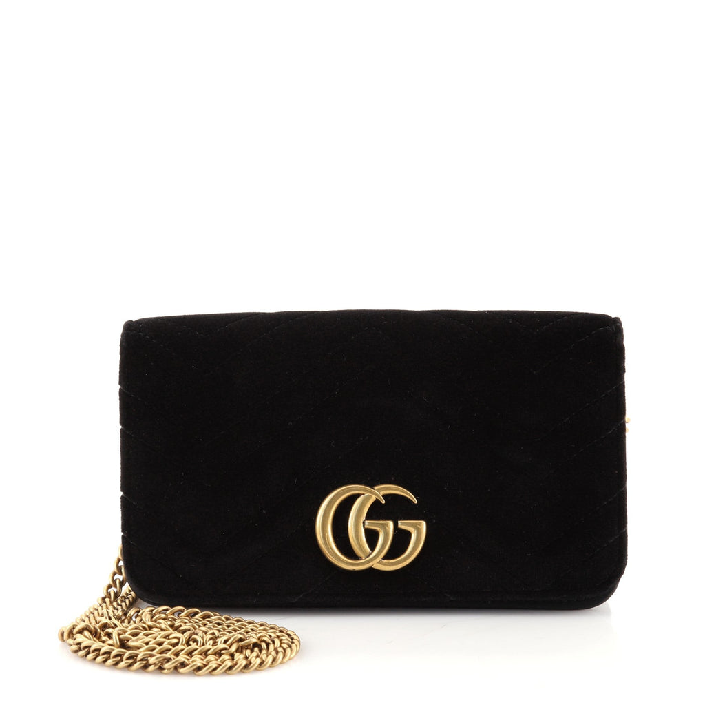 GG Marmont Chain Flap Bag Matelasse Velvet Mini
