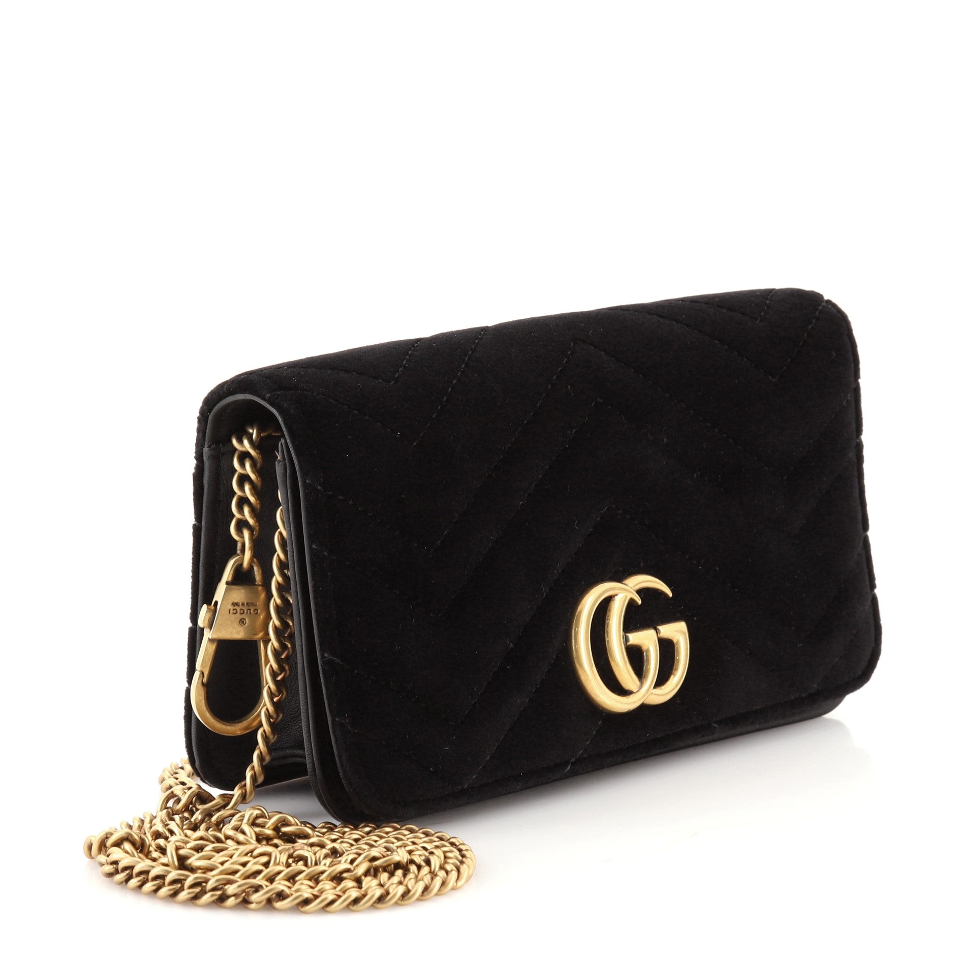 GG Marmont Chain Flap Bag Matelasse Velvet Mini