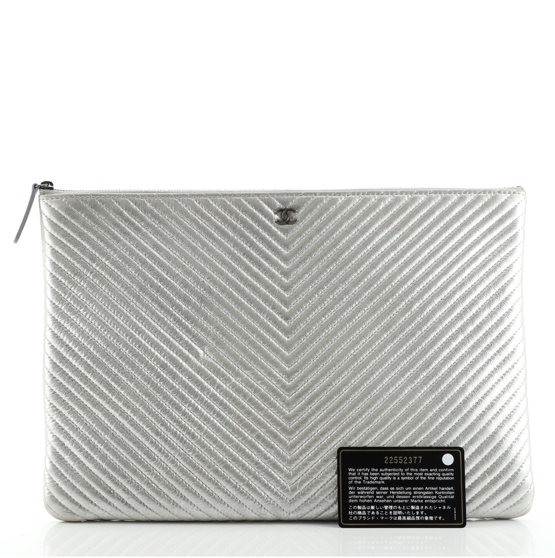 O Case Clutch Chevron Calfskin Large