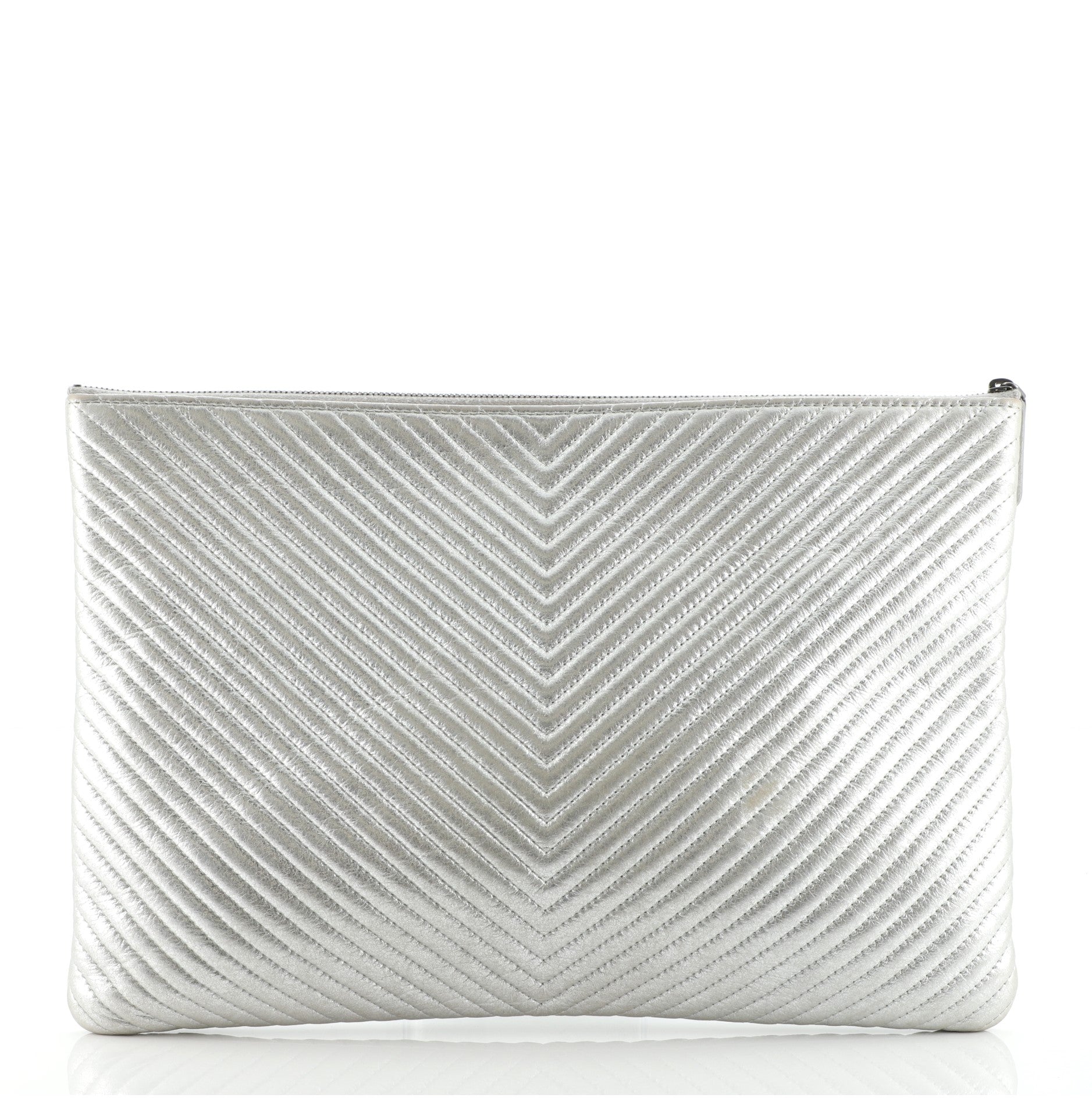 O Case Clutch Chevron Calfskin Large