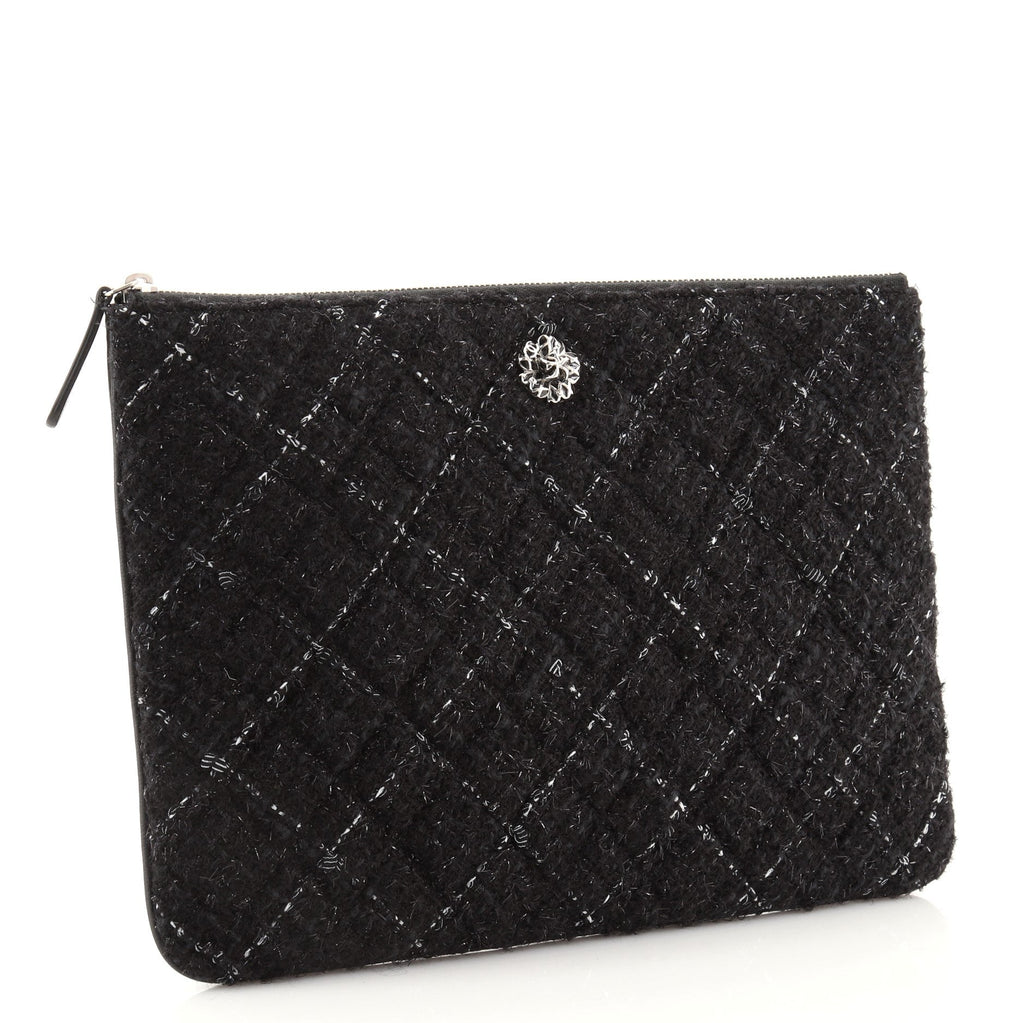 O Case Clutch Quilted Tweed and Quilted Lambskin Medium