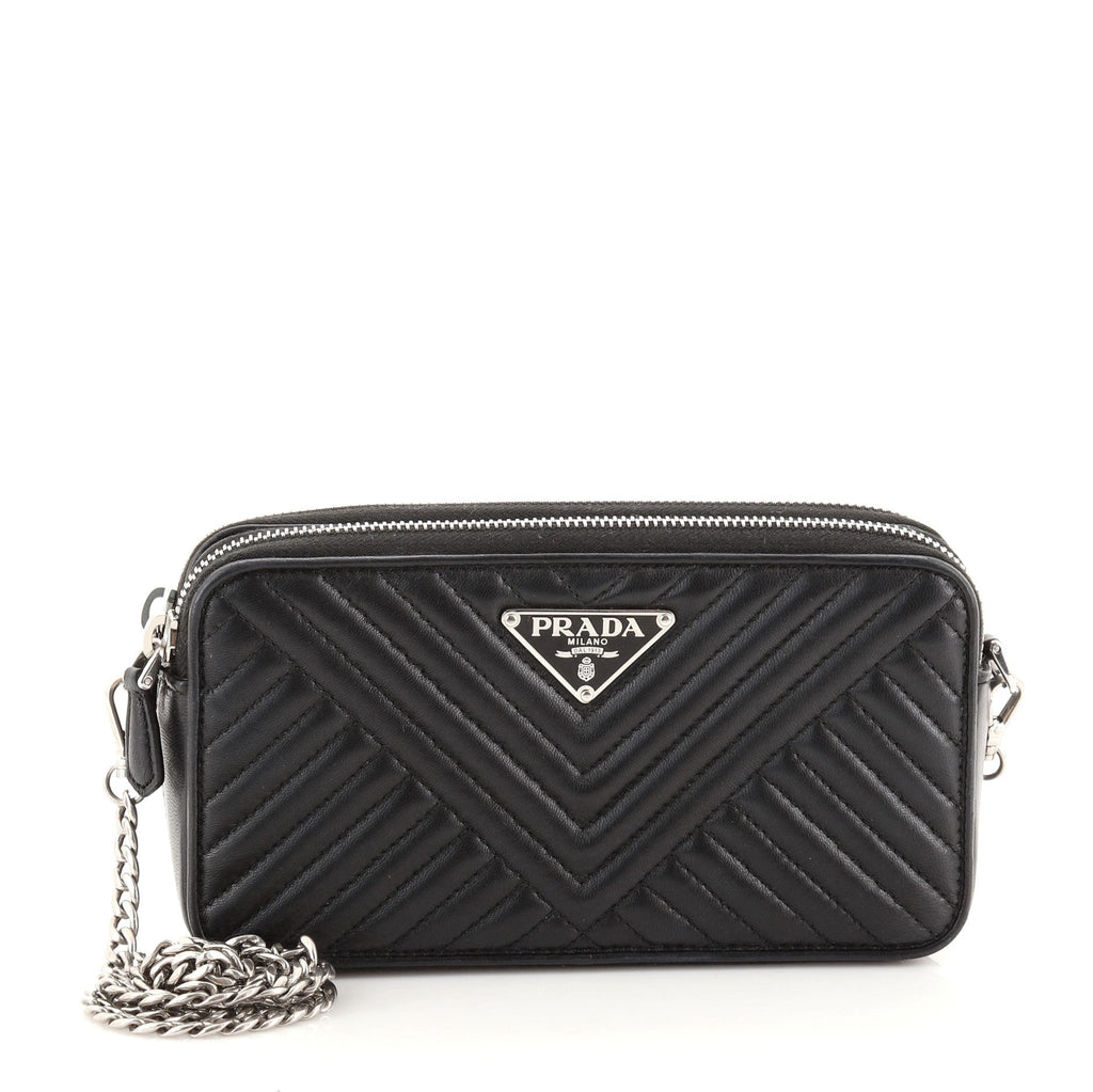 Double Zip Crossbody Bag Diagramme Quilted Leather Mini