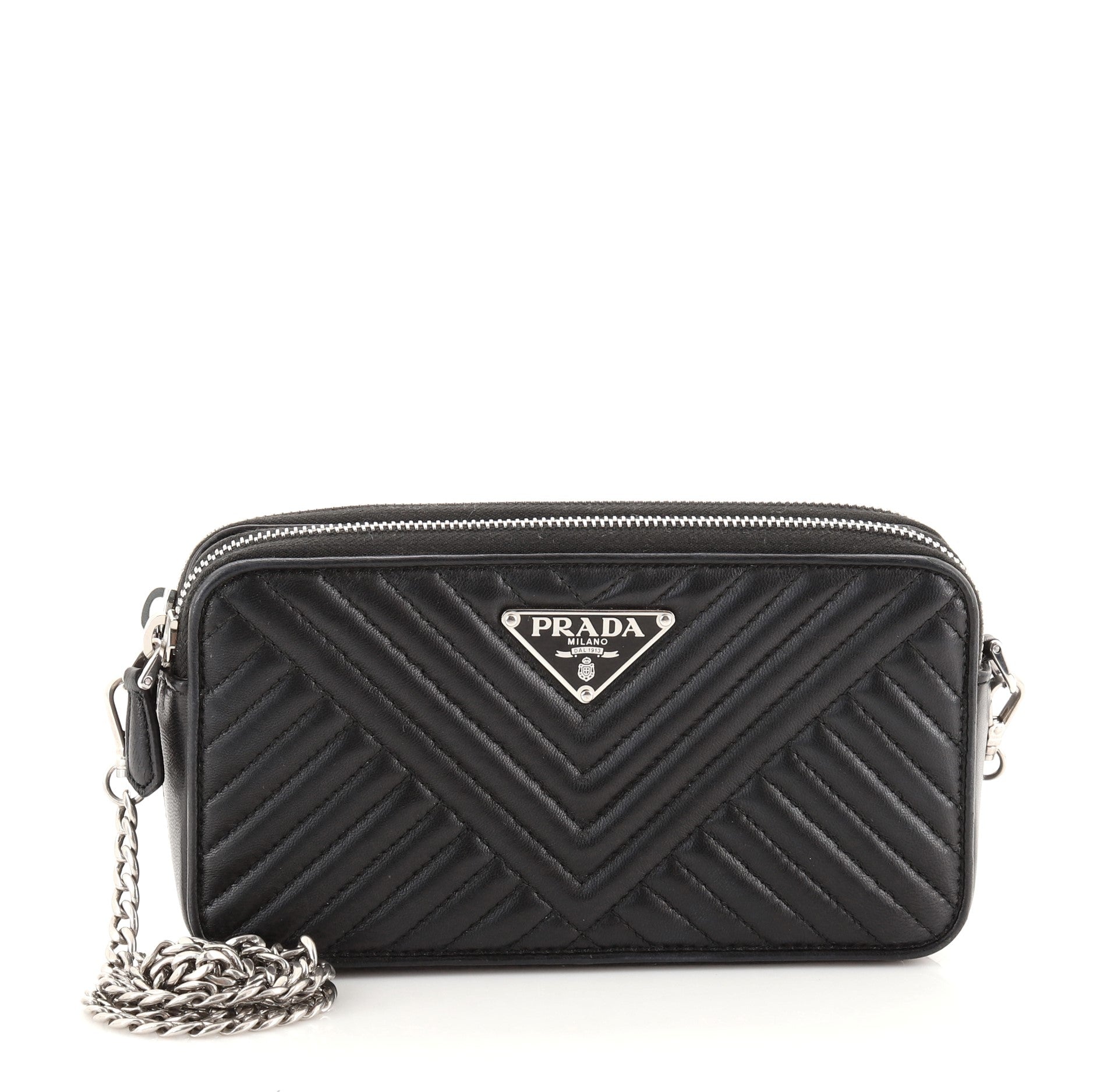 Double Zip Crossbody Bag Diagramme Quilted Leather Mini