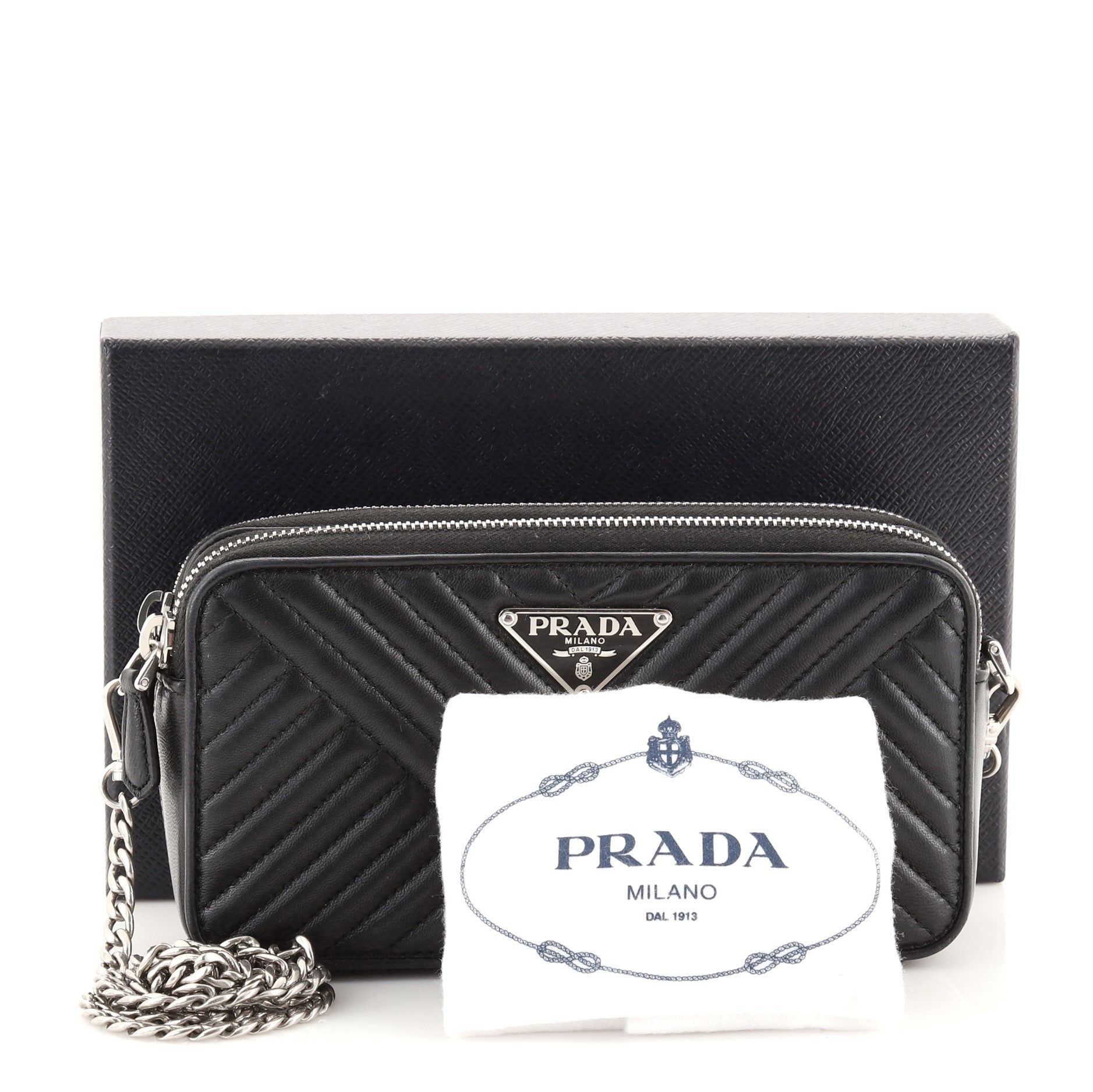 Double Zip Crossbody Bag Diagramme Quilted Leather Mini
