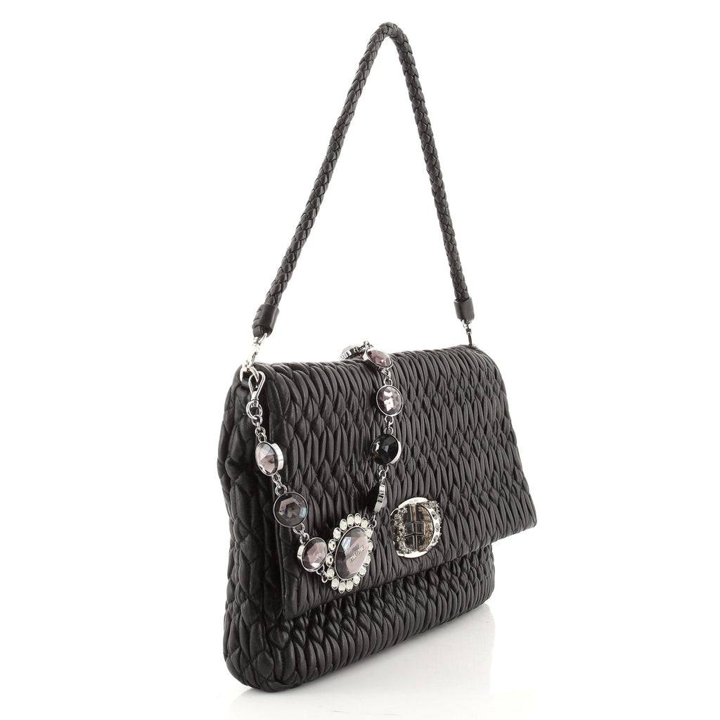 Crystal Clutch Matelasse Leather Large