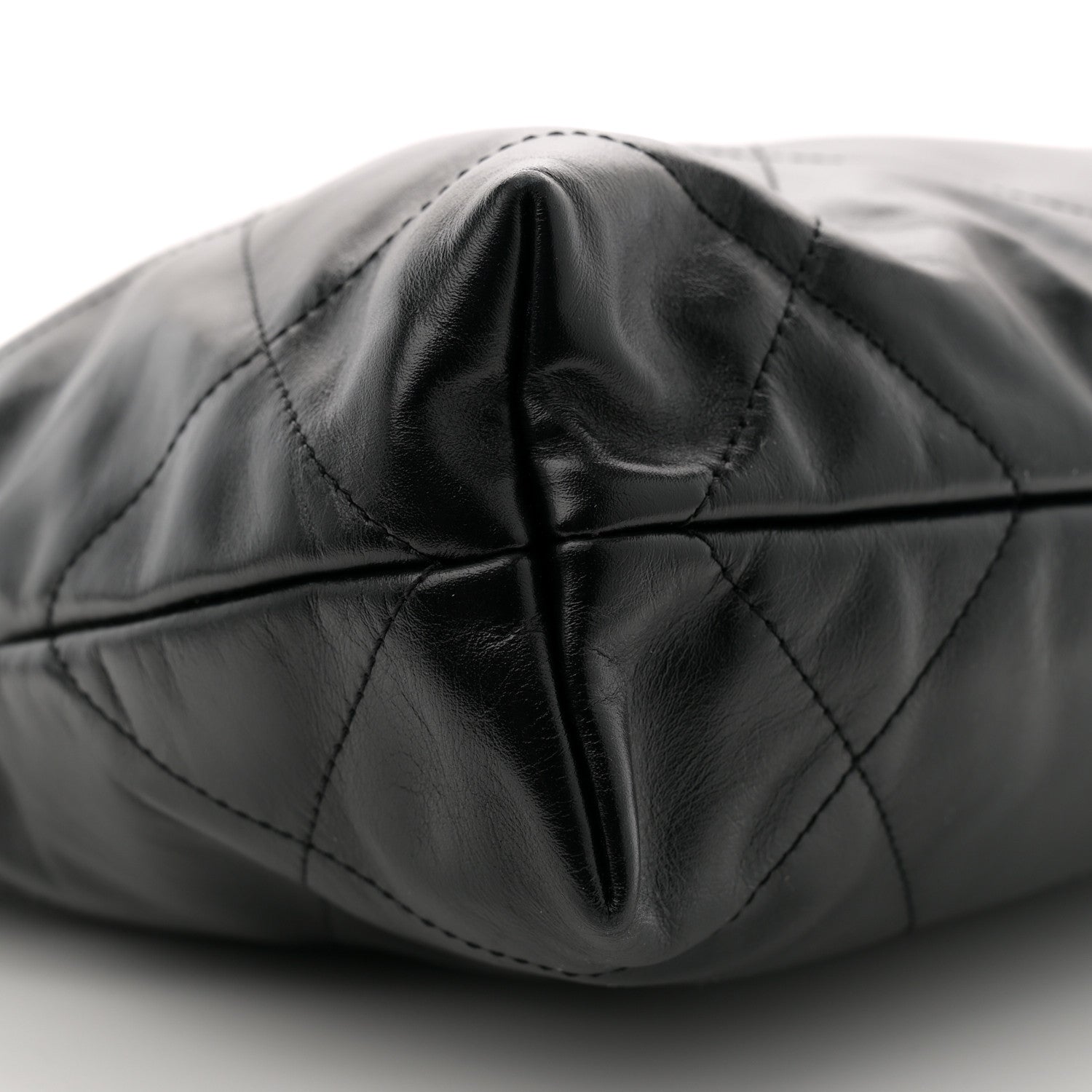 Shiny Calfskin Quilted Small Chanel 22 Black