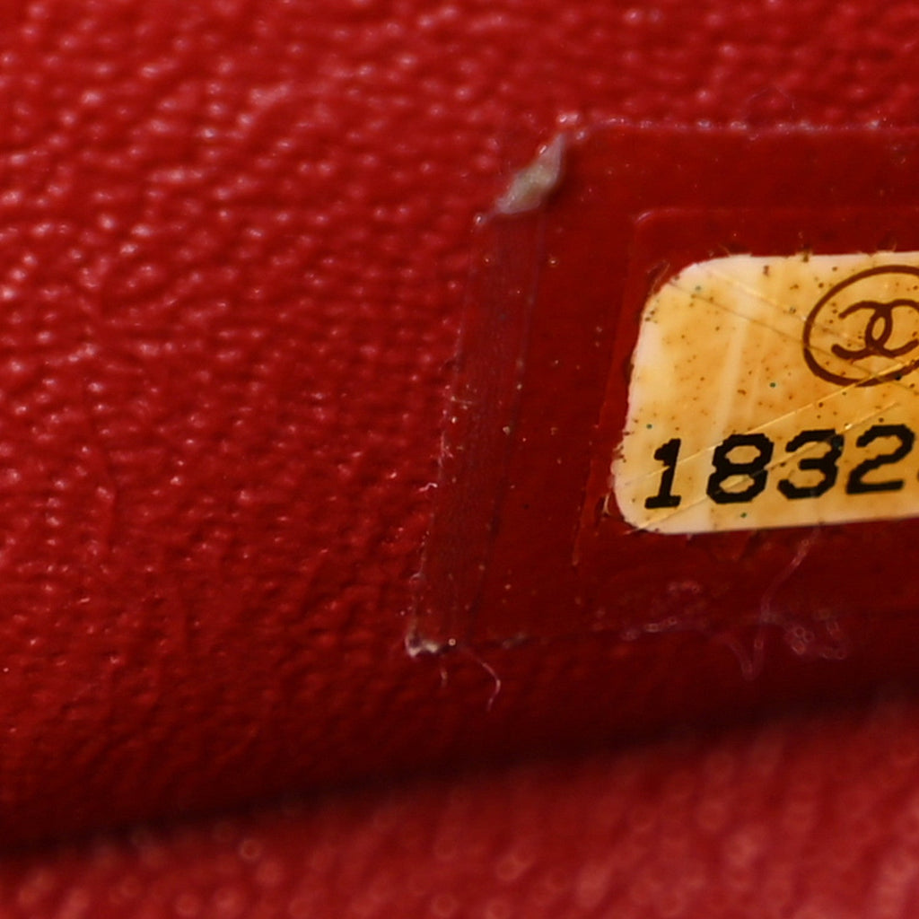 Caviar Quilted Jumbo Double Flap Dark Red