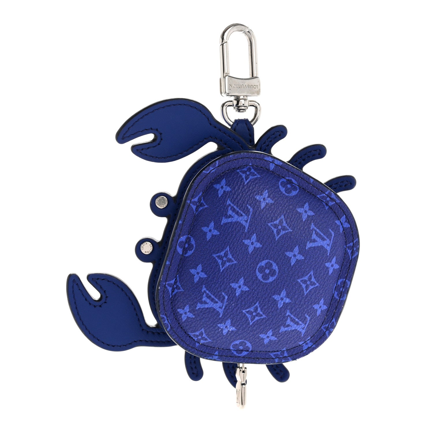 Monogram Crab Bag Charm Blue