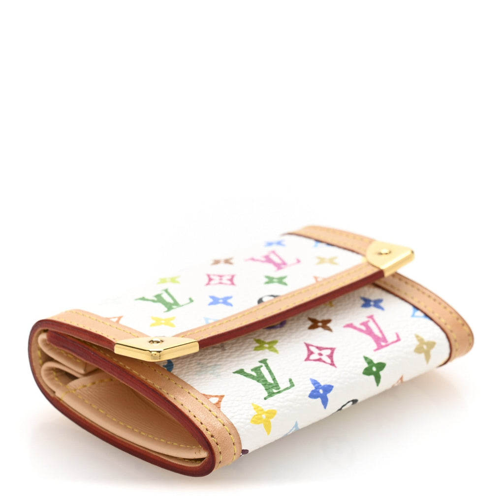 Monogram Multicolor Porte-Monnaie Plat Coin Purse White