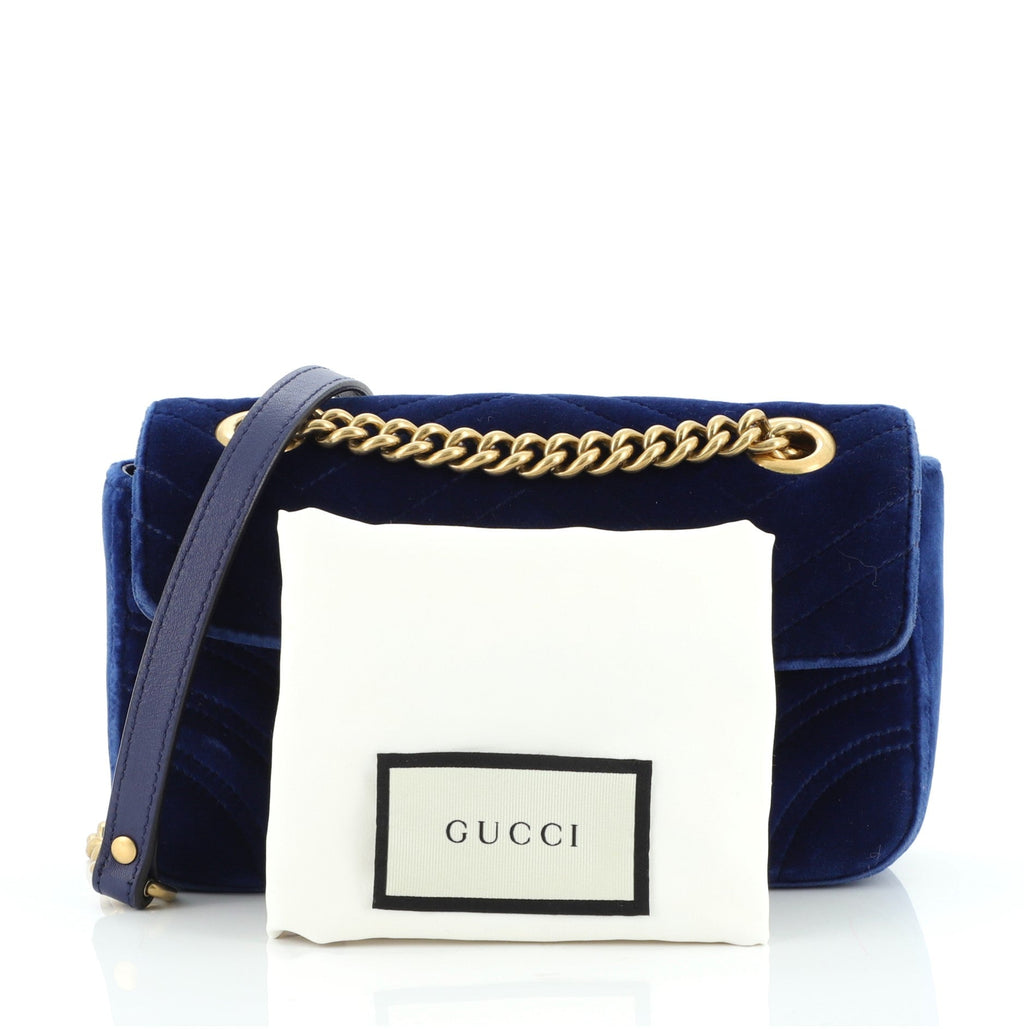 GG Marmont Flap Bag Matelasse Velvet Mini