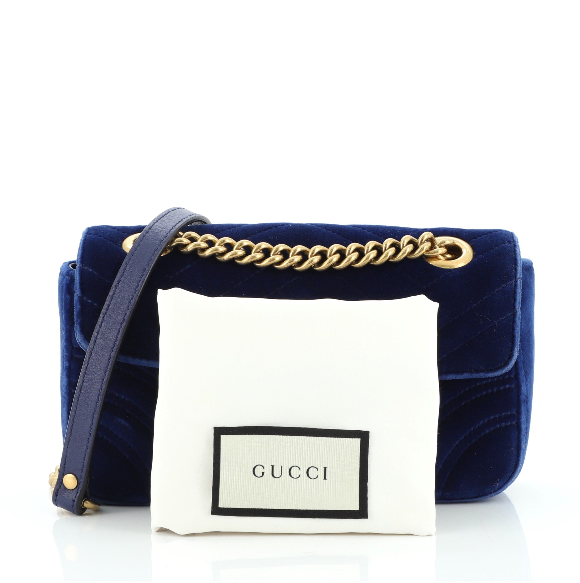 GG Marmont Flap Bag Matelasse Velvet Mini