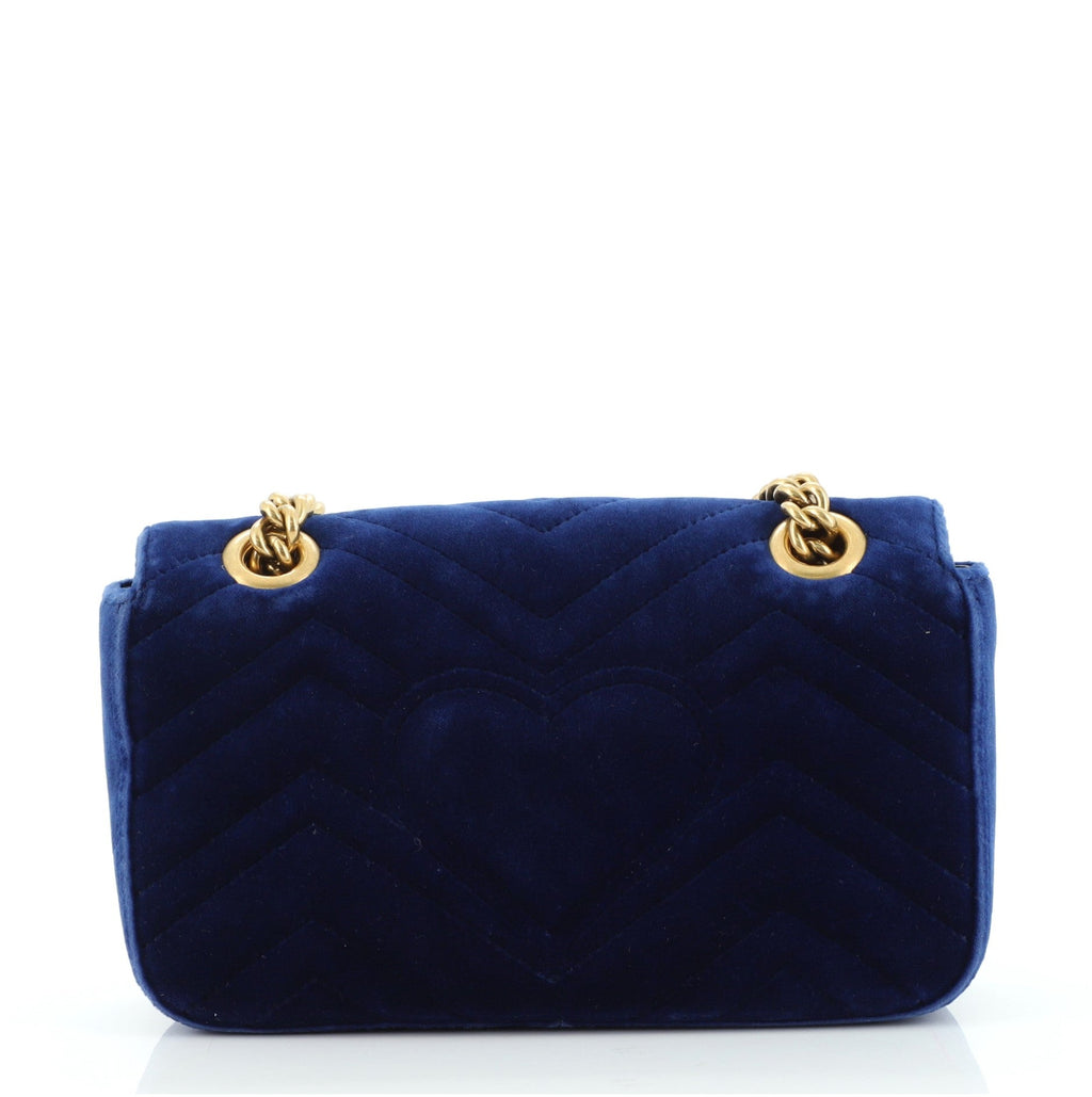 GG Marmont Flap Bag Matelasse Velvet Mini